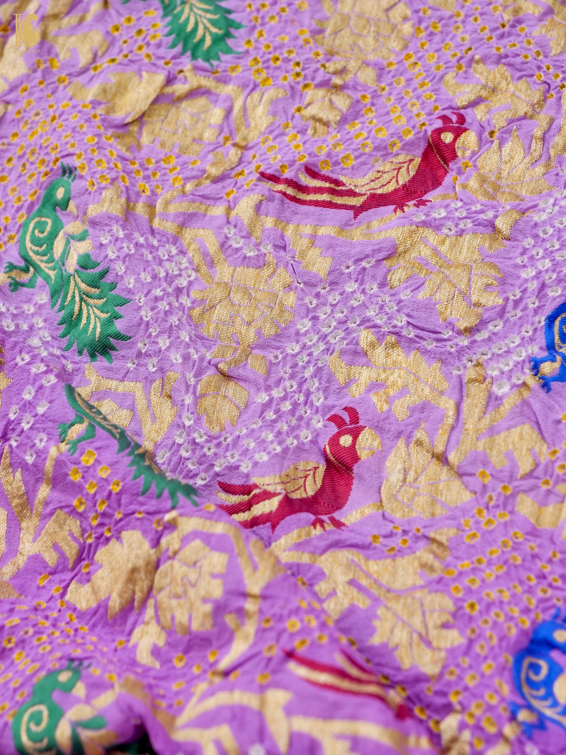 Banarasi Georgette Bandhani Birds Dupatta
