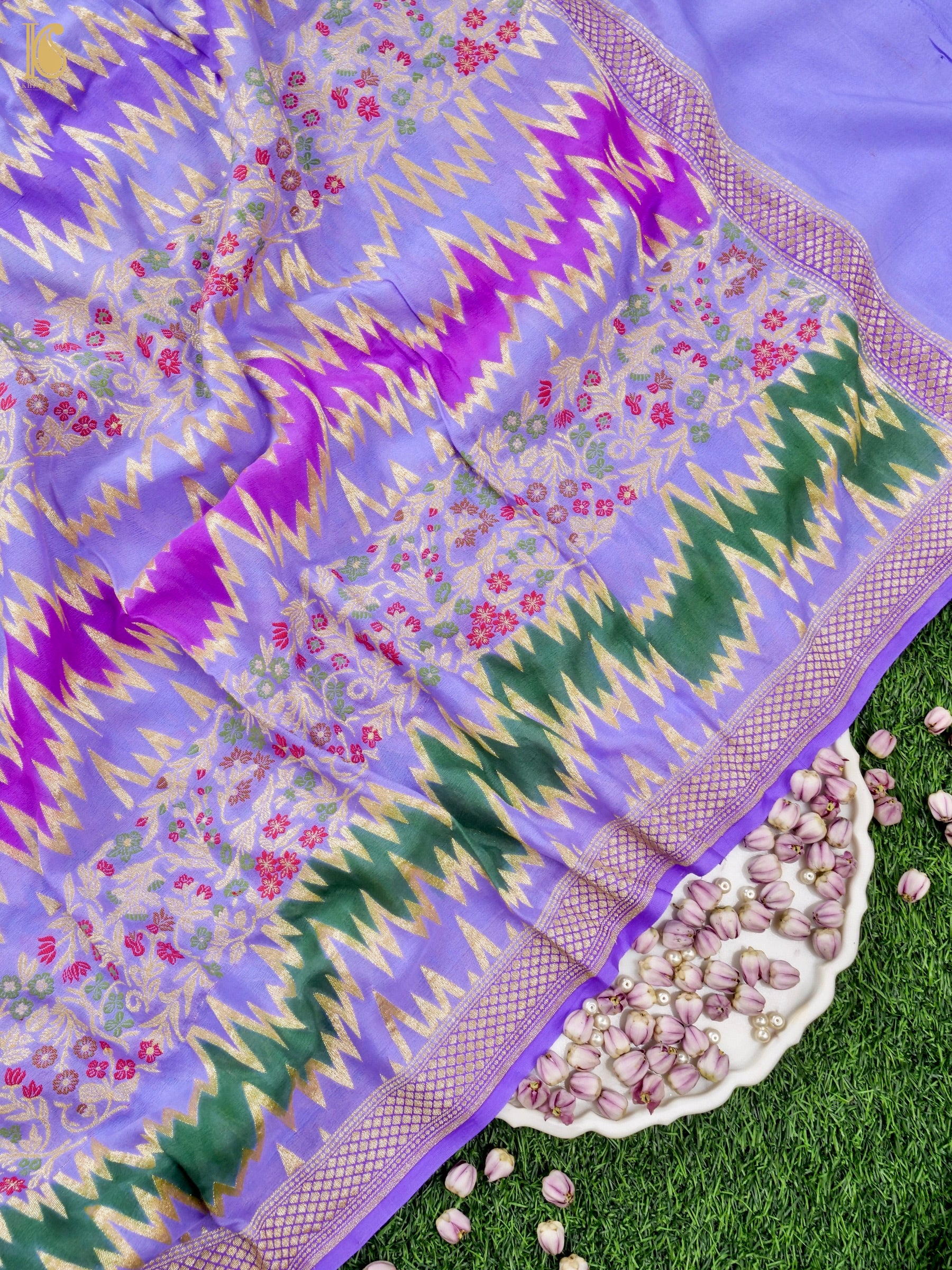 Pure Georgette Silk Meenakari Banarasi Jaal Dupatta
