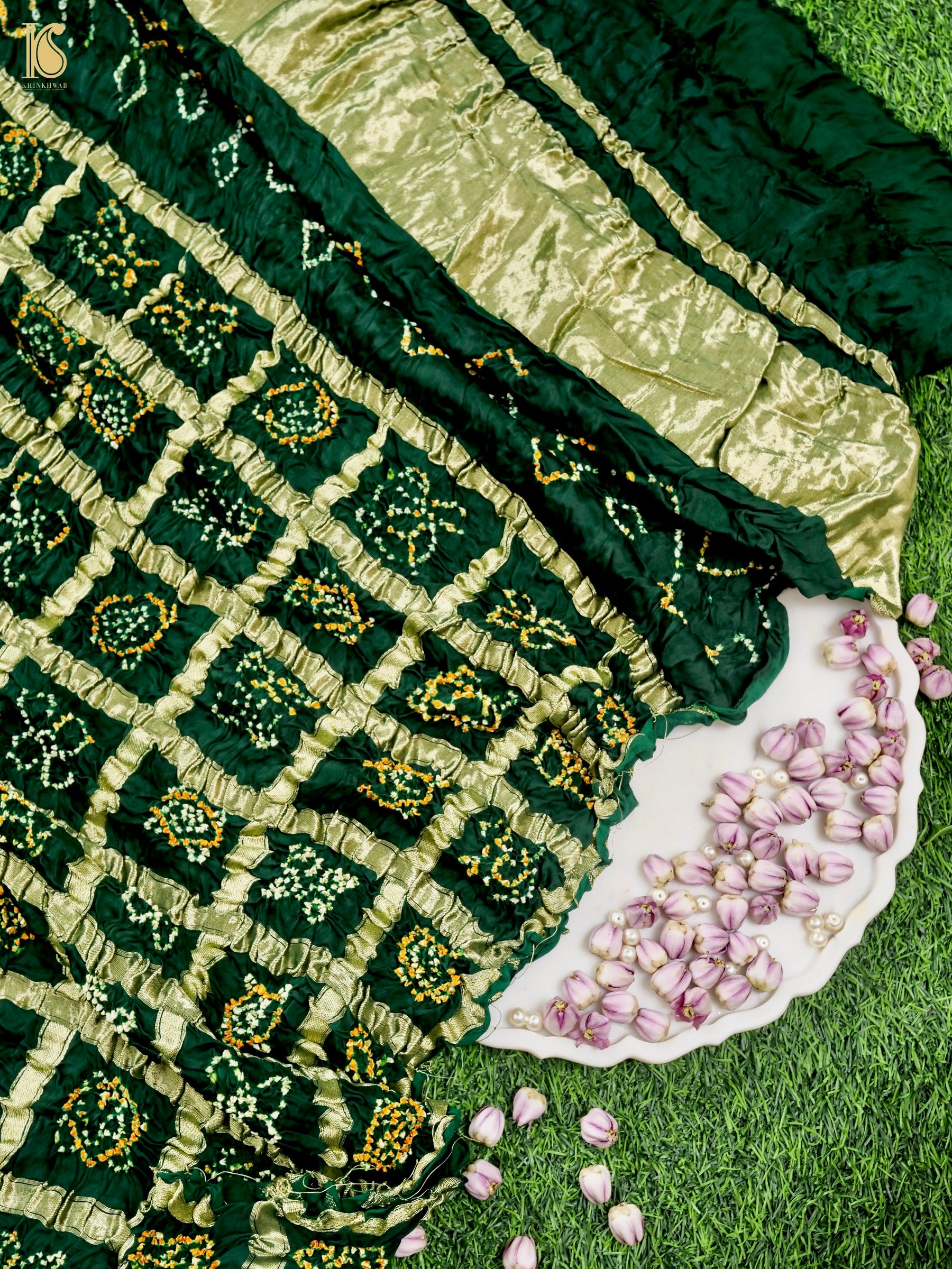 Hand Block Ajrakh Modal Silk Gharchola Dupatta