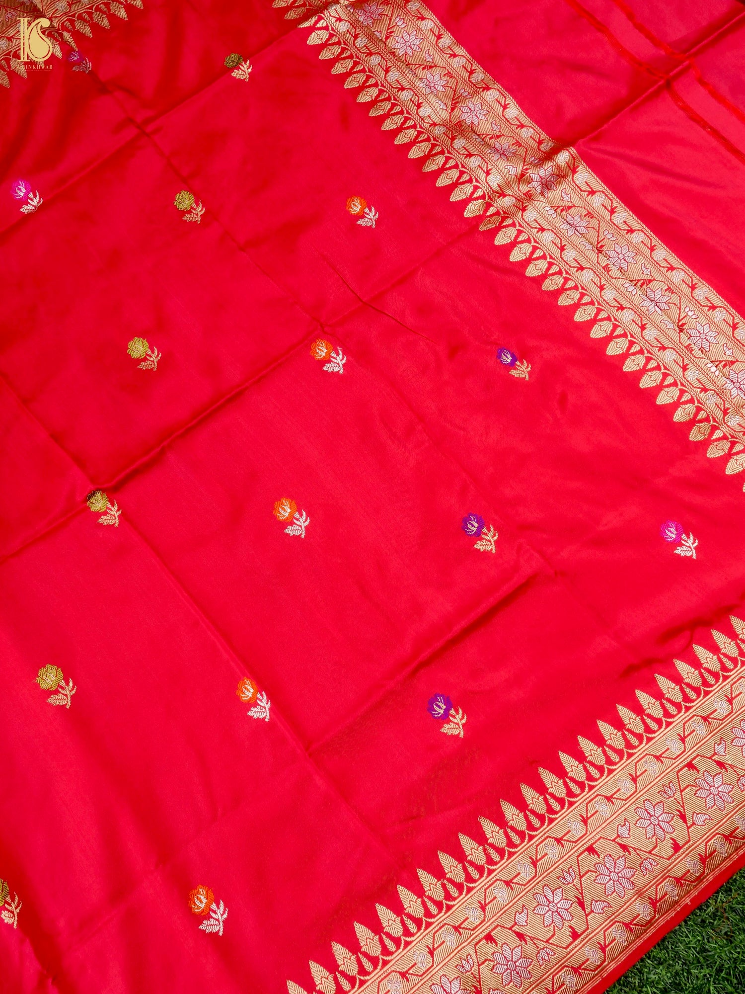 Handloom Banarasi Katan Silk Kadwa Ektara Kumudini Dupatta