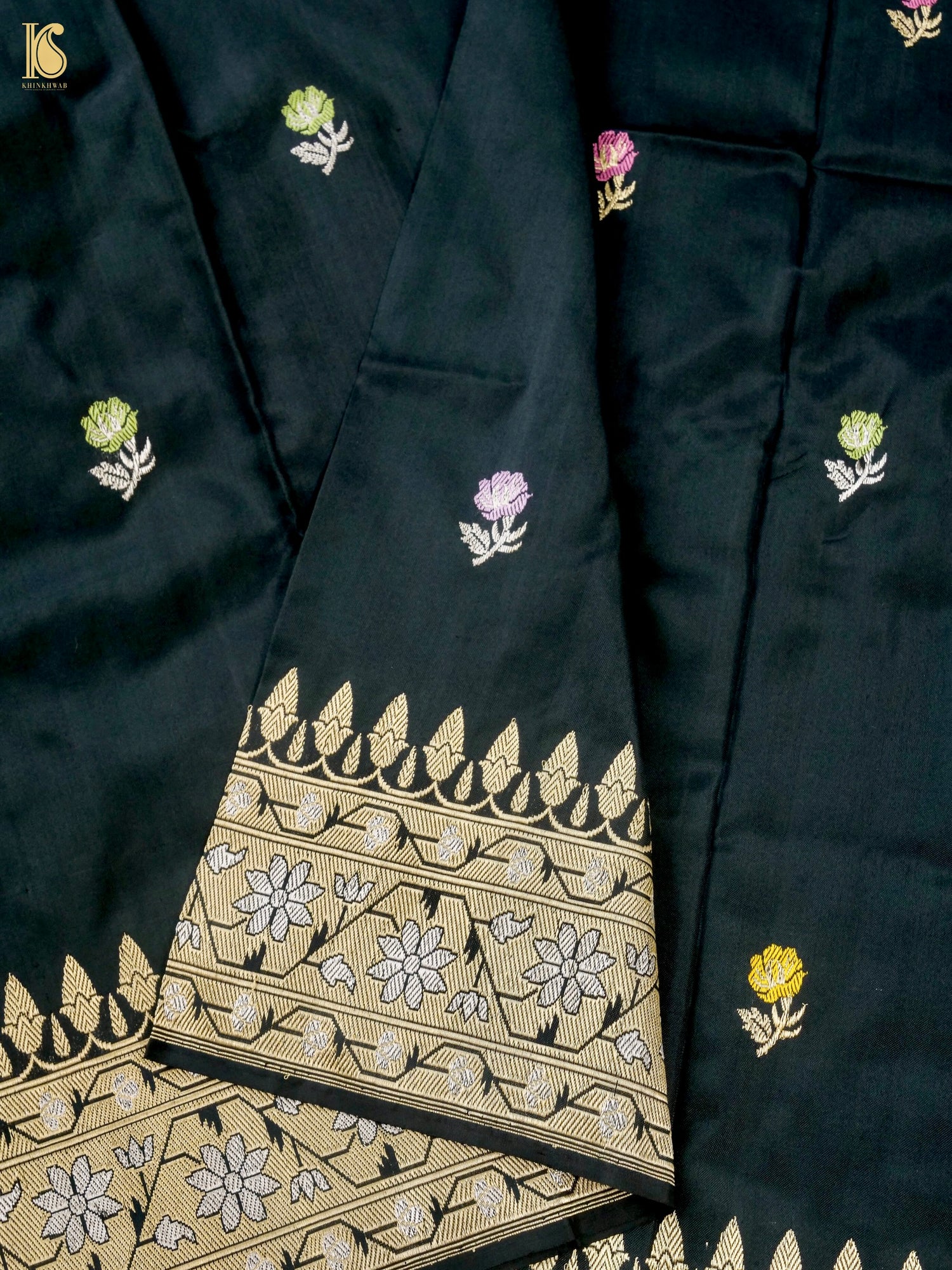 Handloom Banarasi Katan Silk Kadwa Ektara Kumudini Dupatta