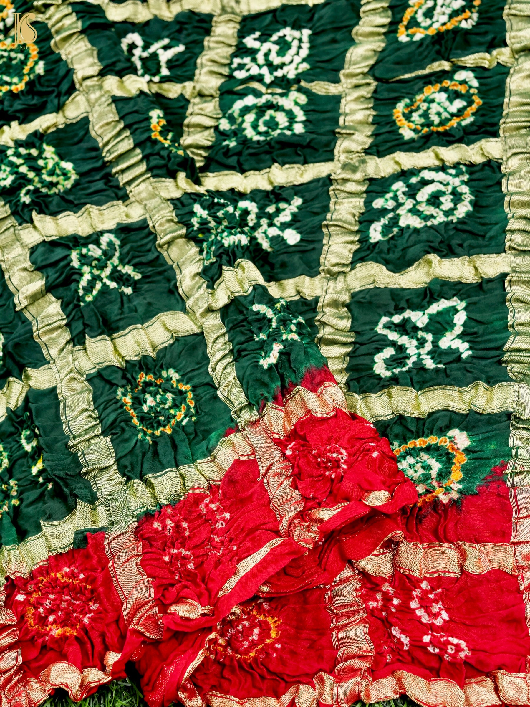 Hand Block Ajrakh Modal Silk Gharchola Dupatta