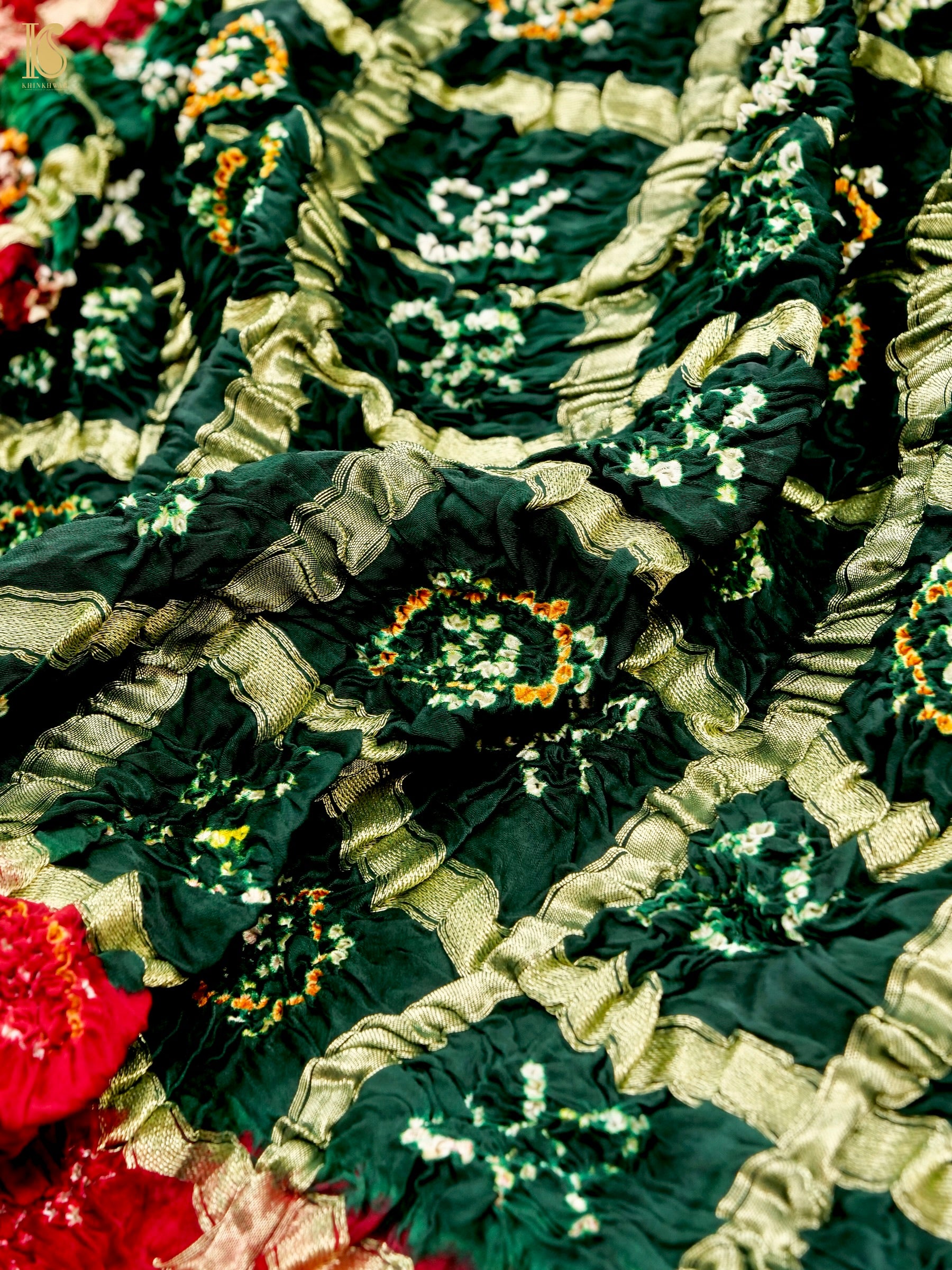 Hand Block Ajrakh Modal Silk Gharchola Dupatta - Khinkhwab