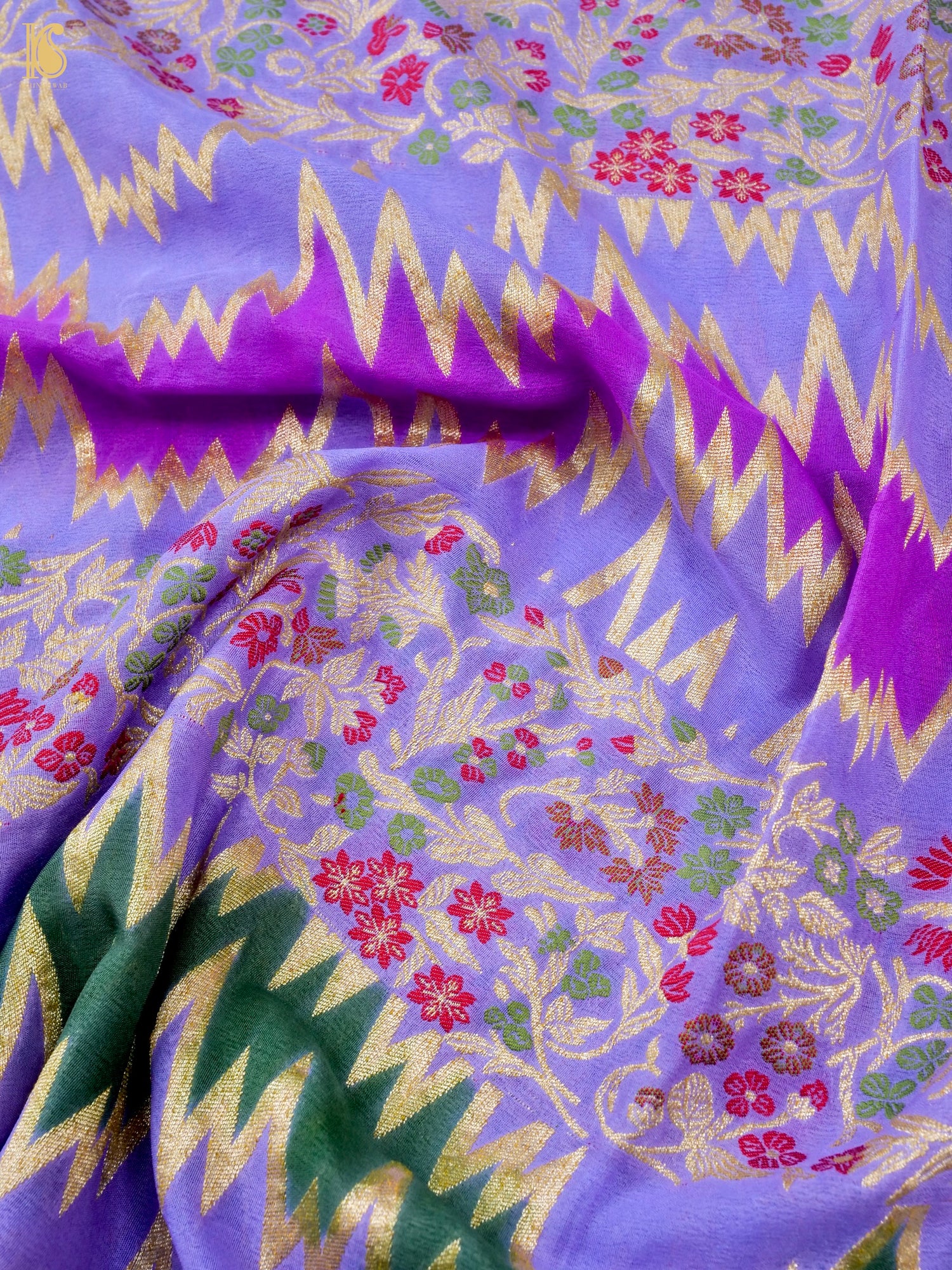 Pure Georgette Silk Meenakari Banarasi Jaal Dupatta