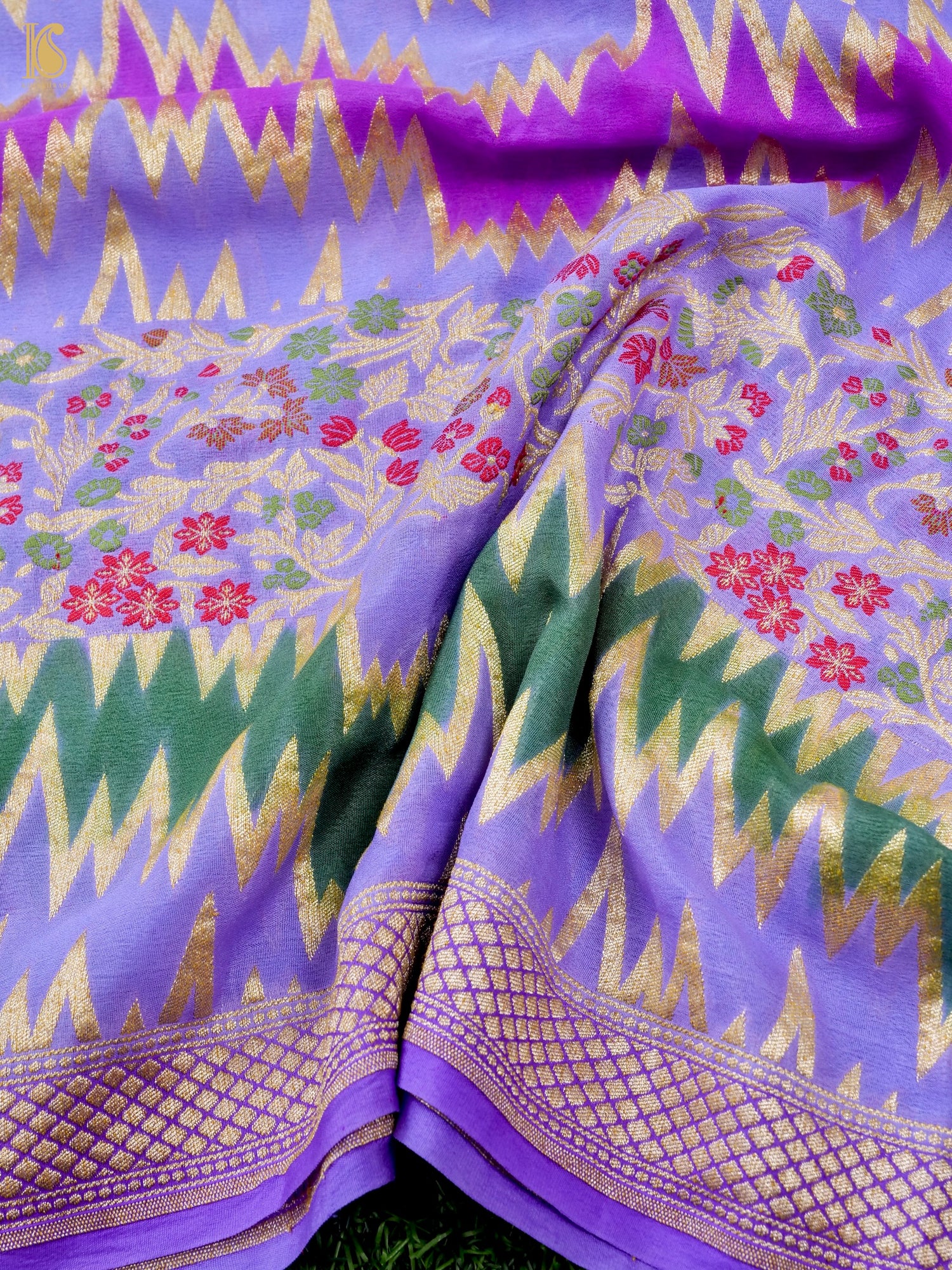 Pure Georgette Silk Meenakari Banarasi Jaal Dupatta