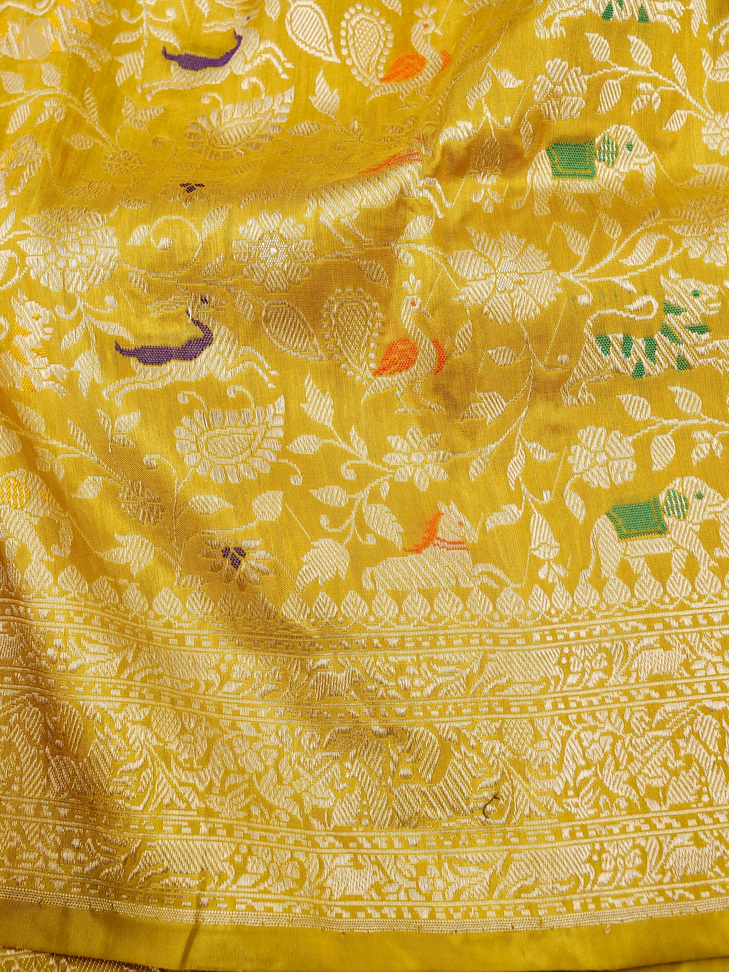Handloom Banarasi Katan Shikargah Saree