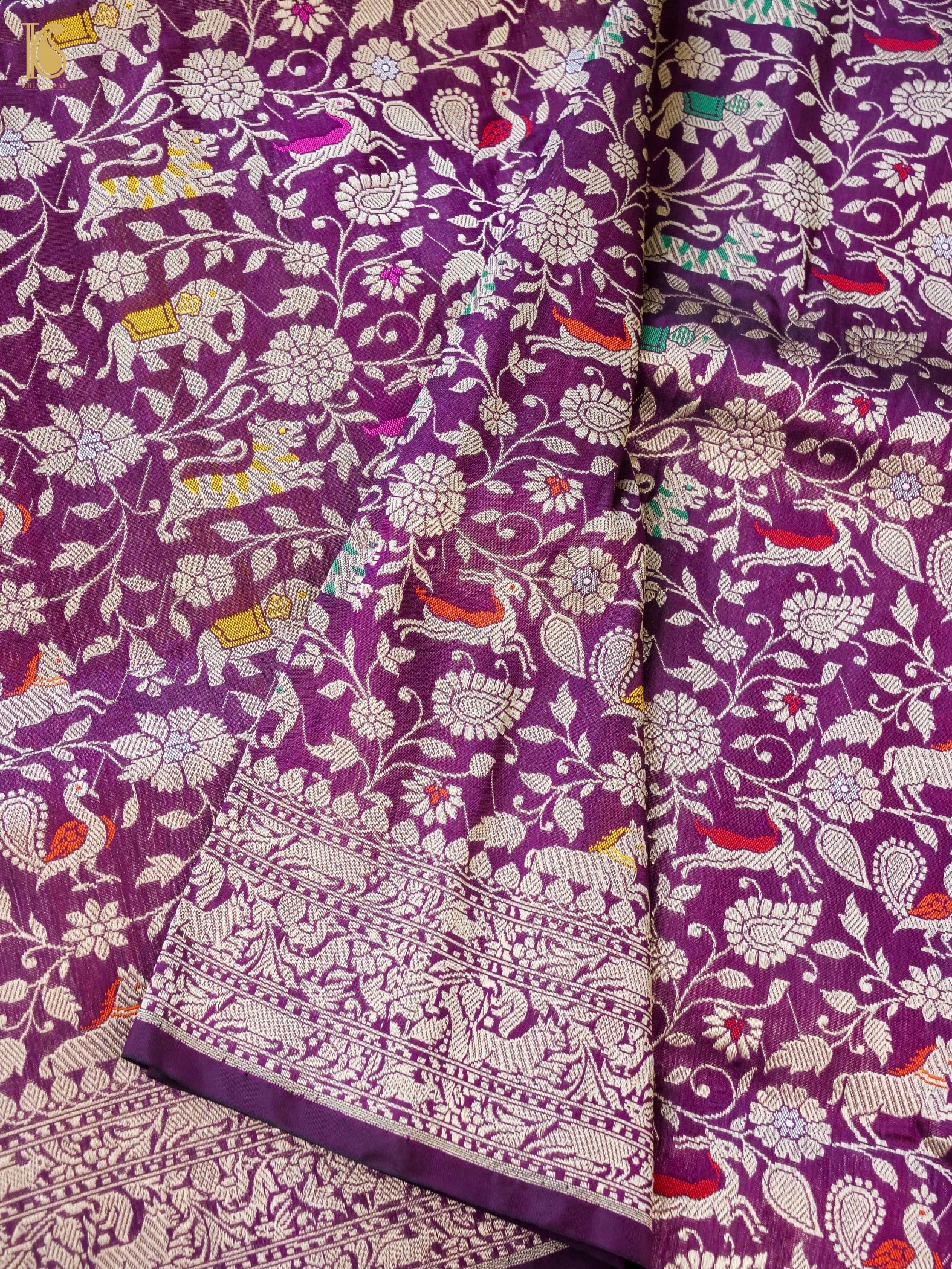 Handloom Banarasi Katan Silk Shikargah Saree