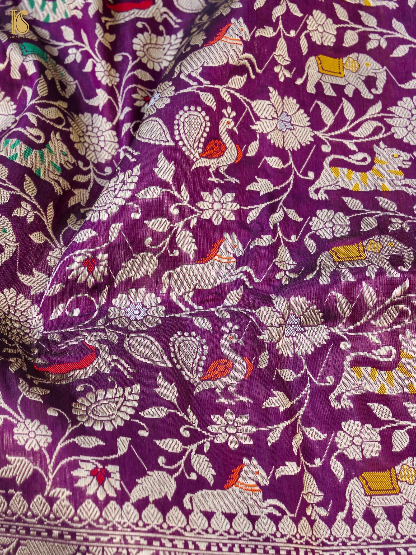 Handloom Banarasi Katan Silk Shikargah Saree