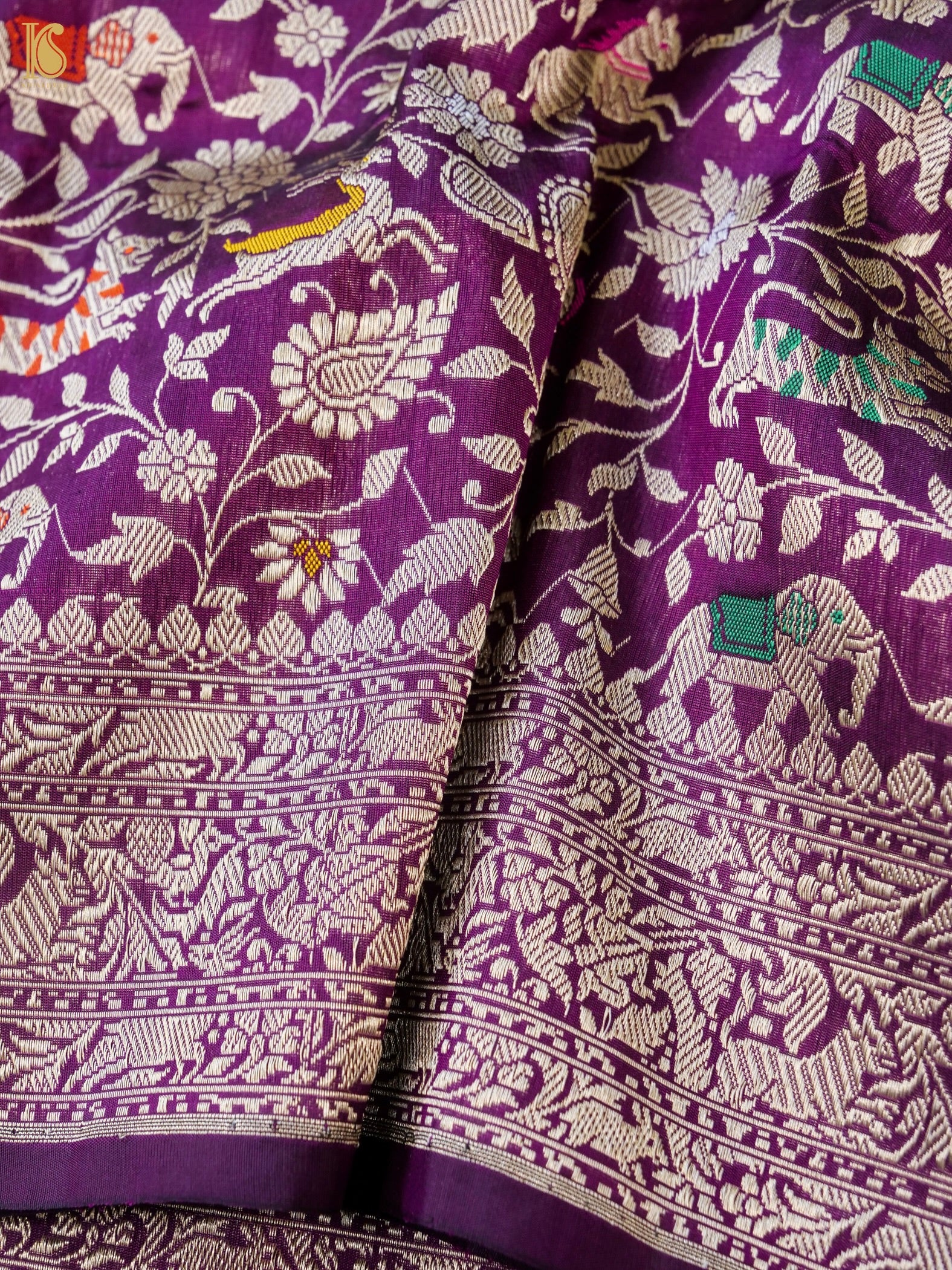 Handloom Banarasi Katan Silk Shikargah Saree