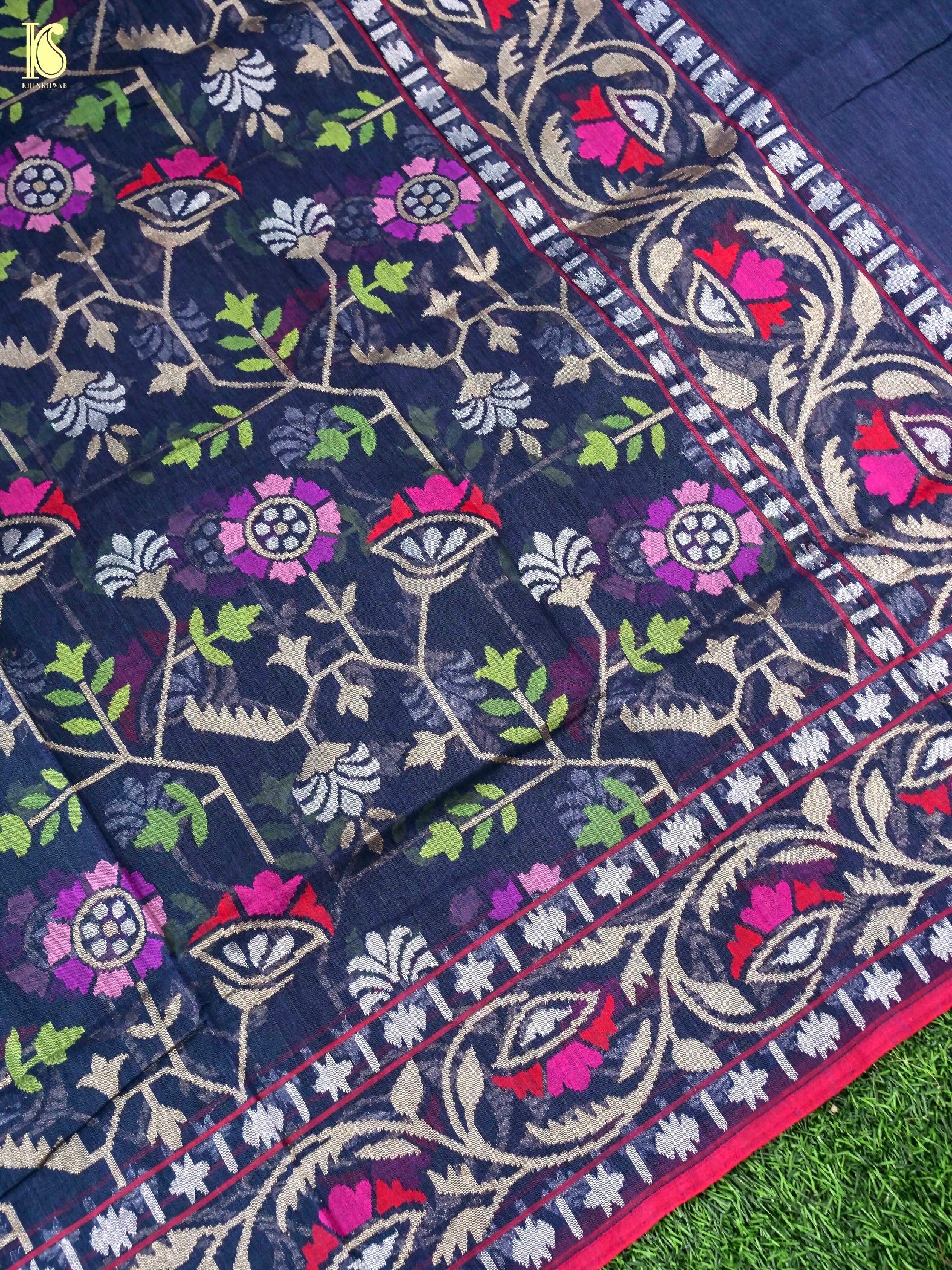 Pure Cotton Real Silver Zari Handloom Banarasi Dupatta