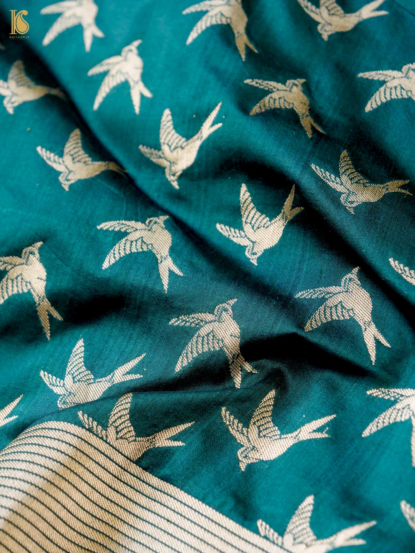 Handwoven Katan Silk Banarasi Chidiya Saree