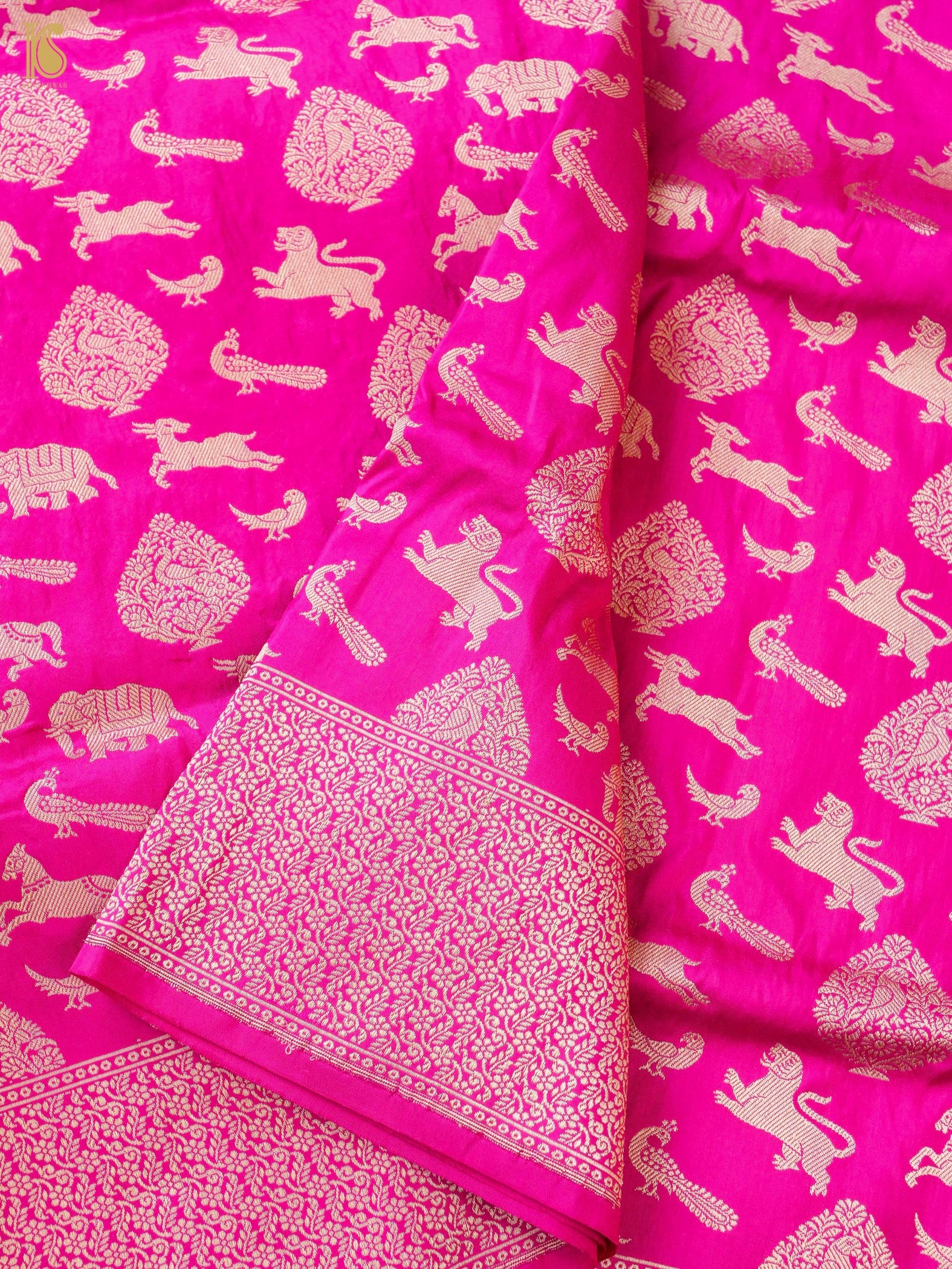Handwoven Katan Silk Banarasi Shikargah Saree