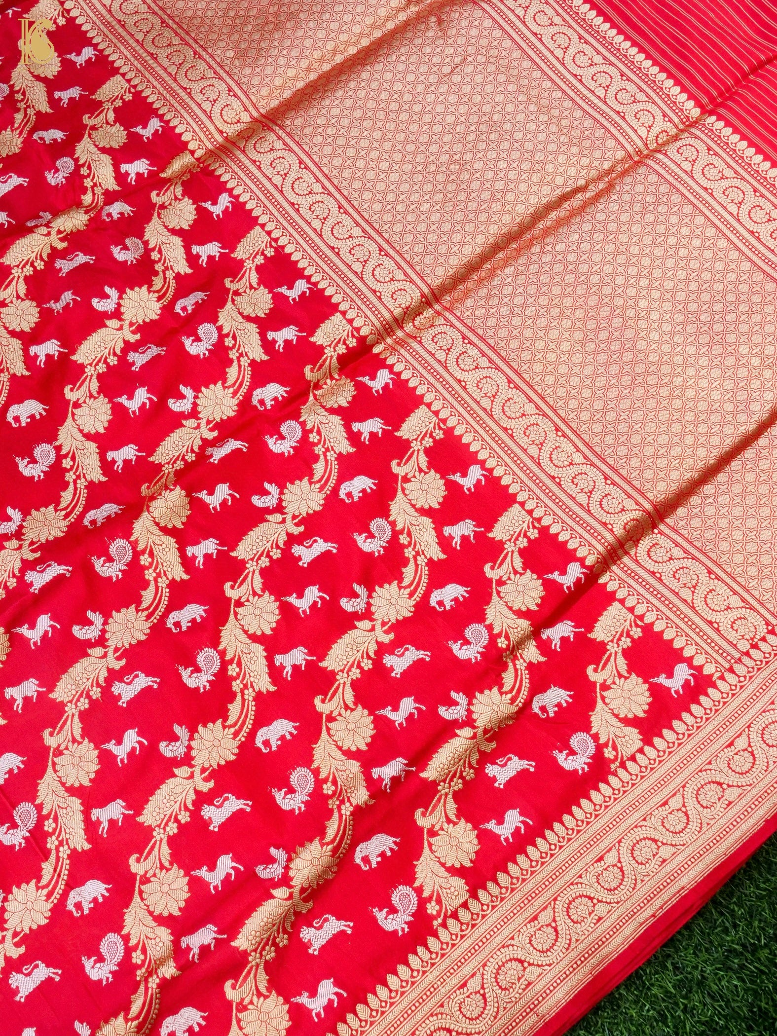 Handloom Banarasi Katan Silk Shikargah Saree