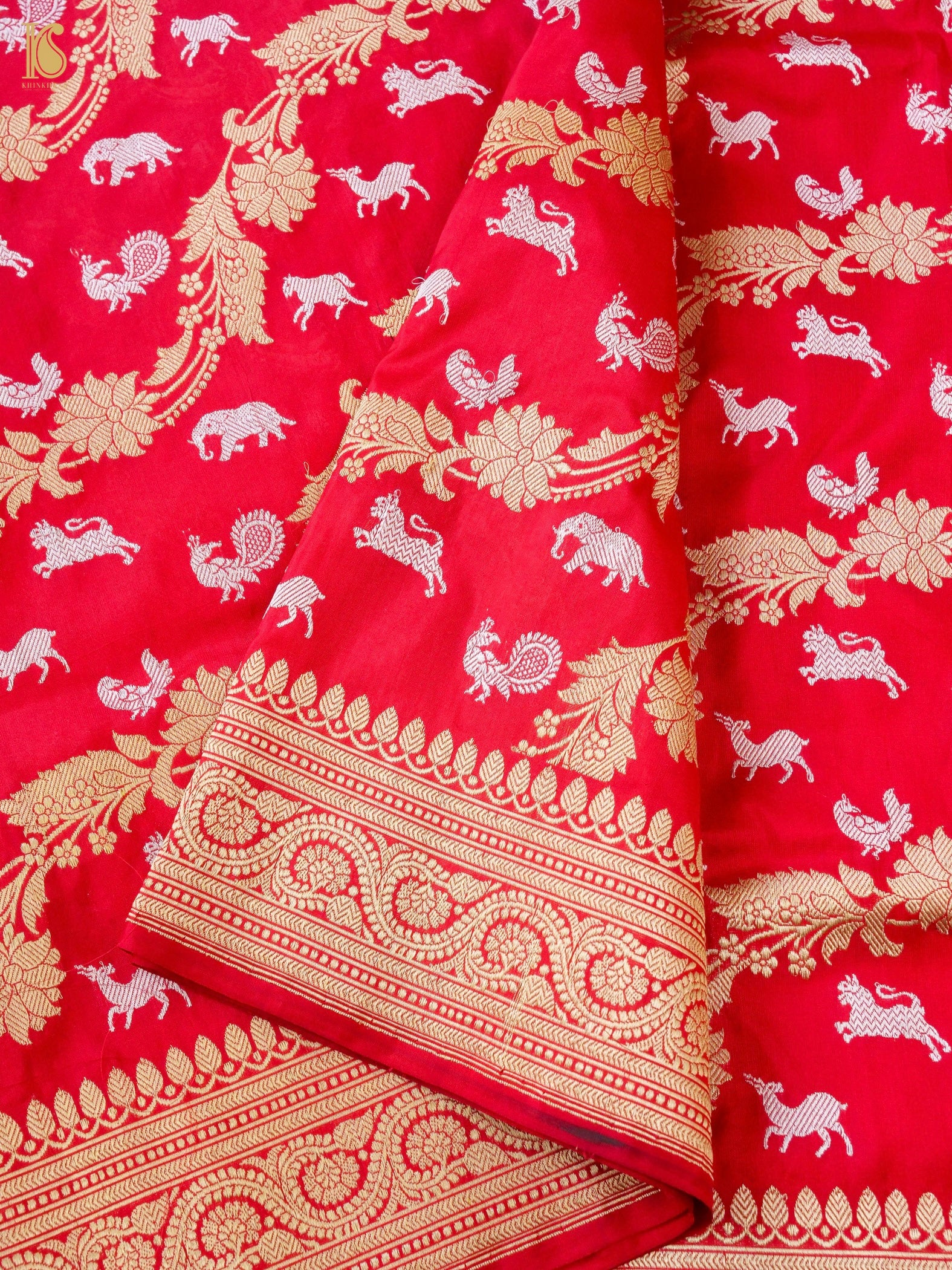 Handloom Banarasi Katan Silk Shikargah Saree
