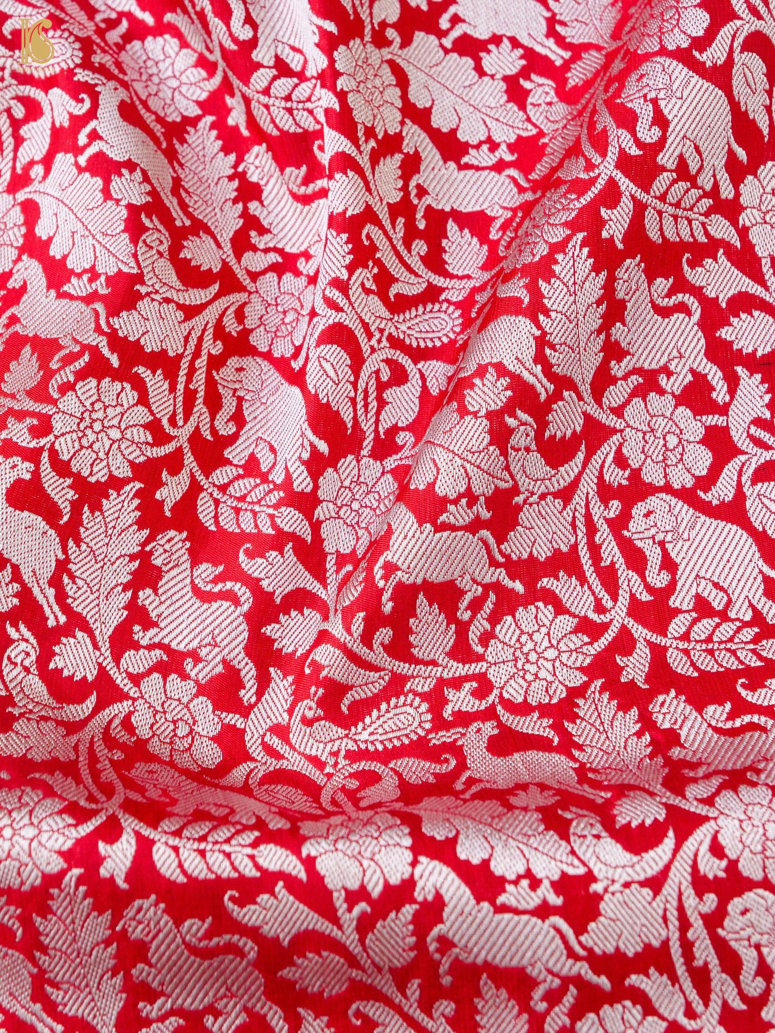 Handwoven Katan Silk Banarasi Shikargah Saree