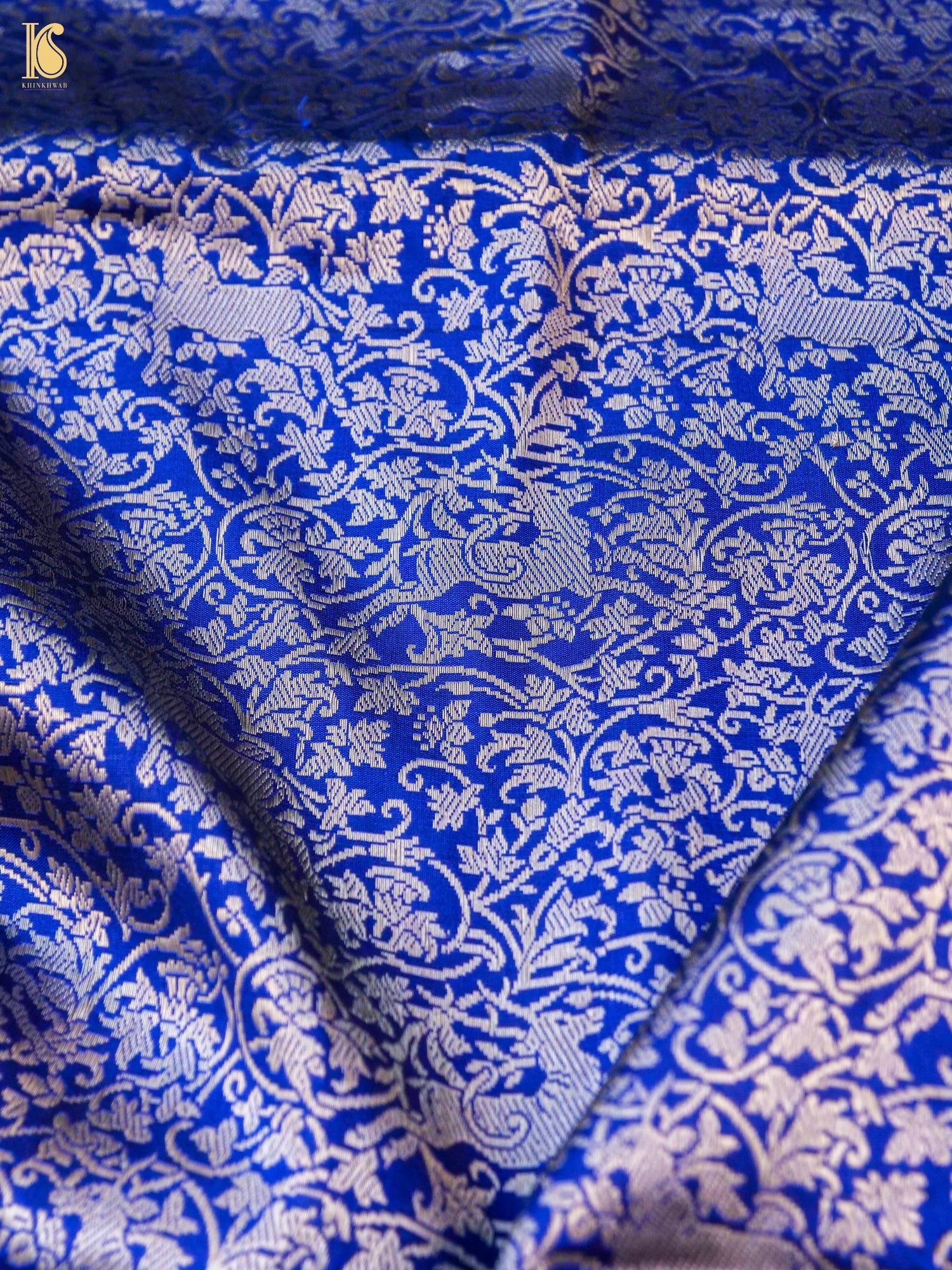 Handwoven Banarasi Katan Silk Kadwa Border Shikargah Dupatta