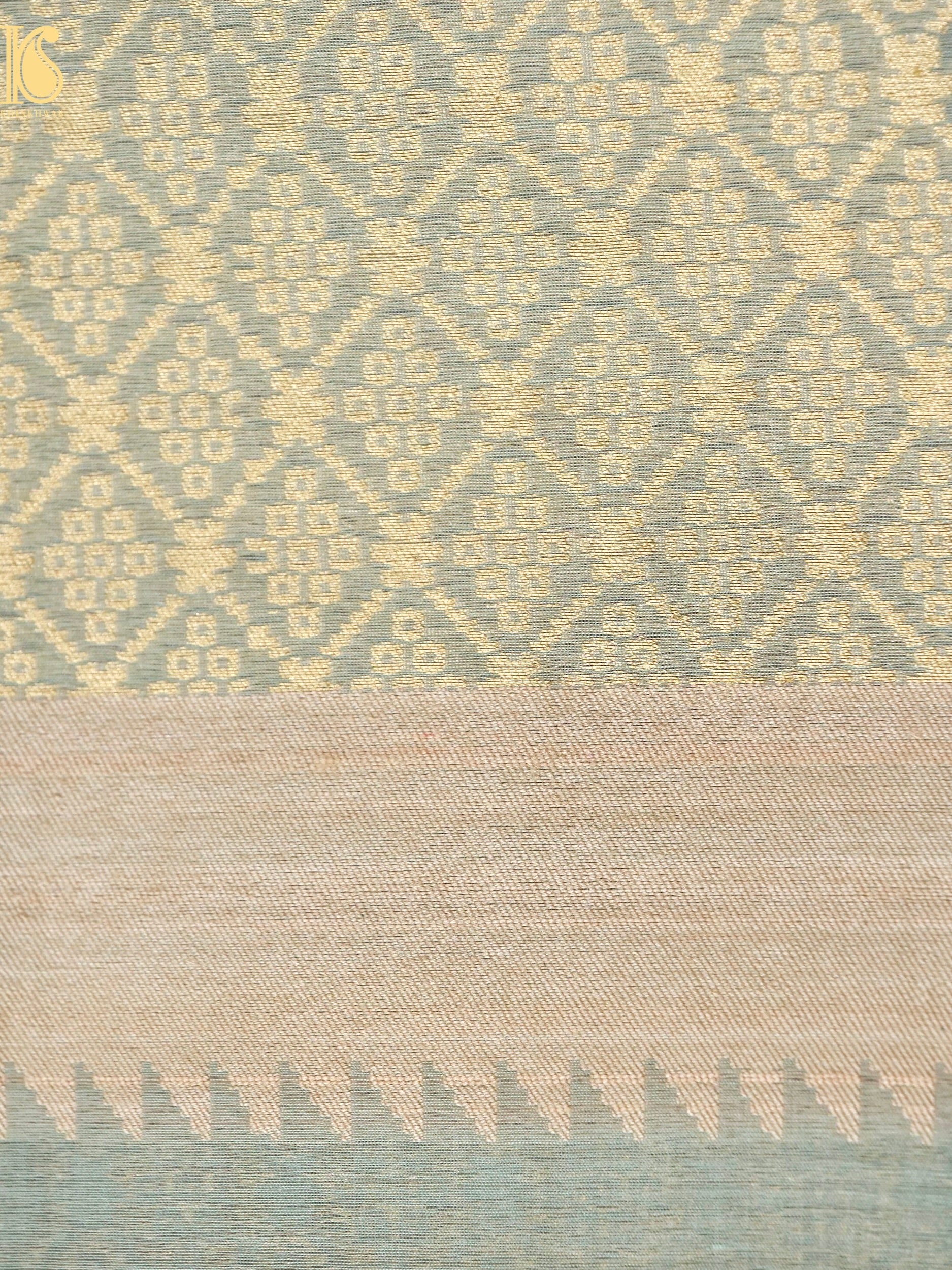 Handloom Banarasi Pure Cotton by Kora Shikargah Skirt Border Saree