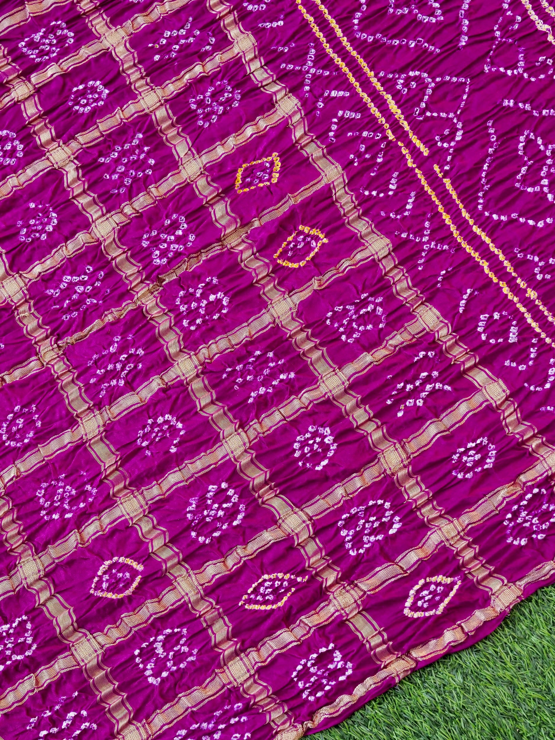 Handwoven Gajji Silk Gharchola Bandhani Saree