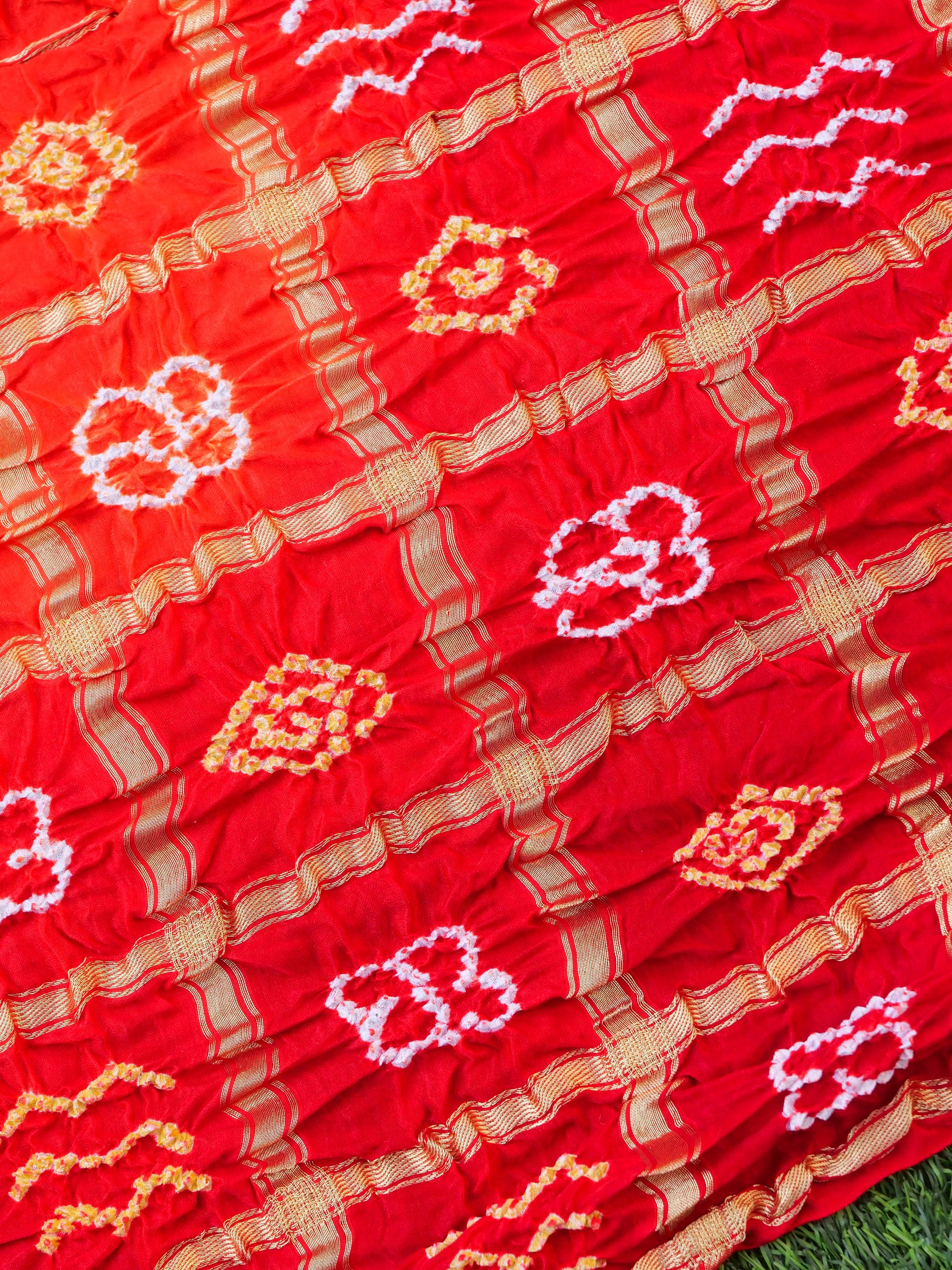 Handwoven Gajji Silk Gharchola Bandhani Saree