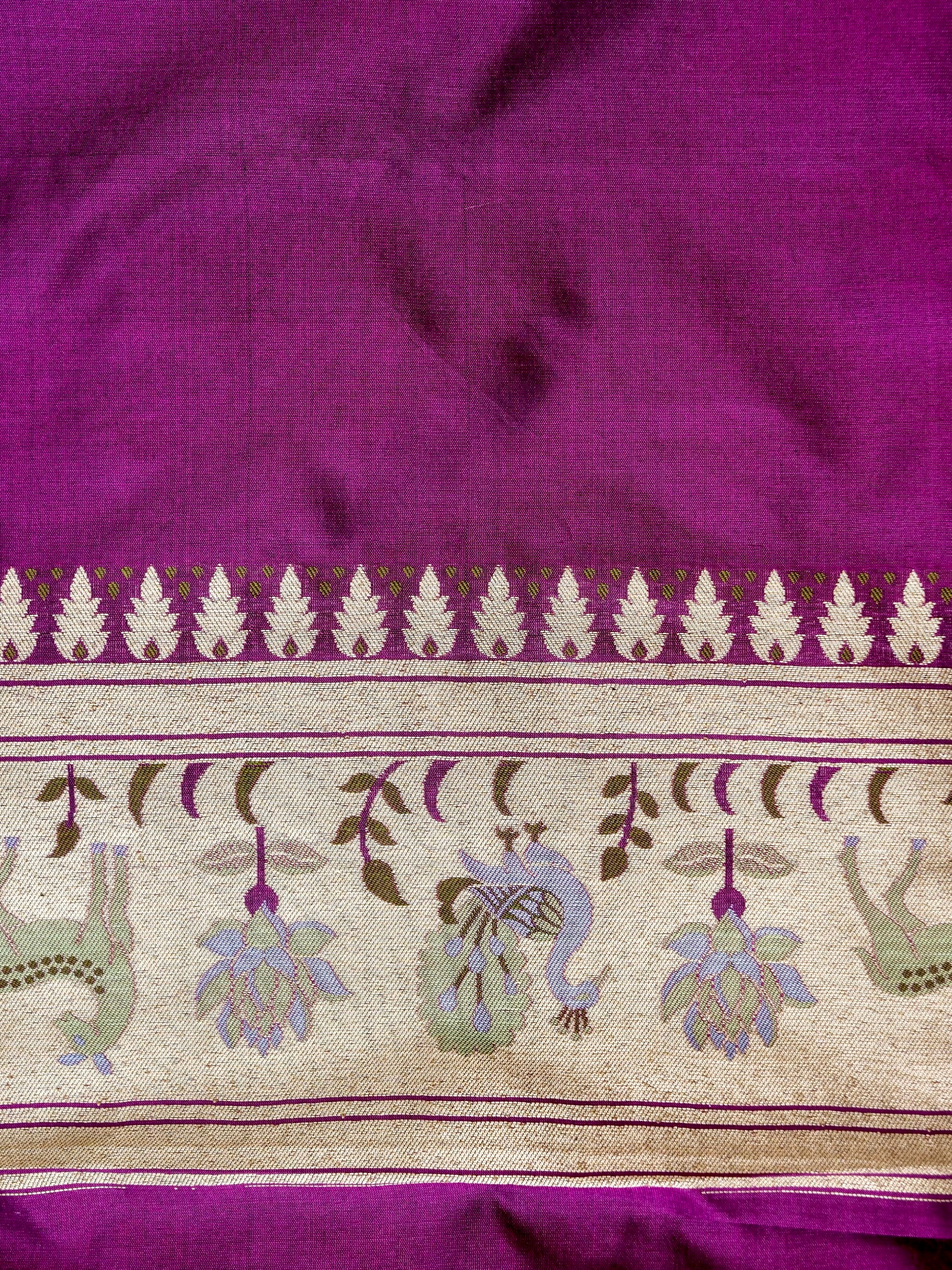 Handloom Banarasi Katan Silk Khinkhab Shikargah Saree