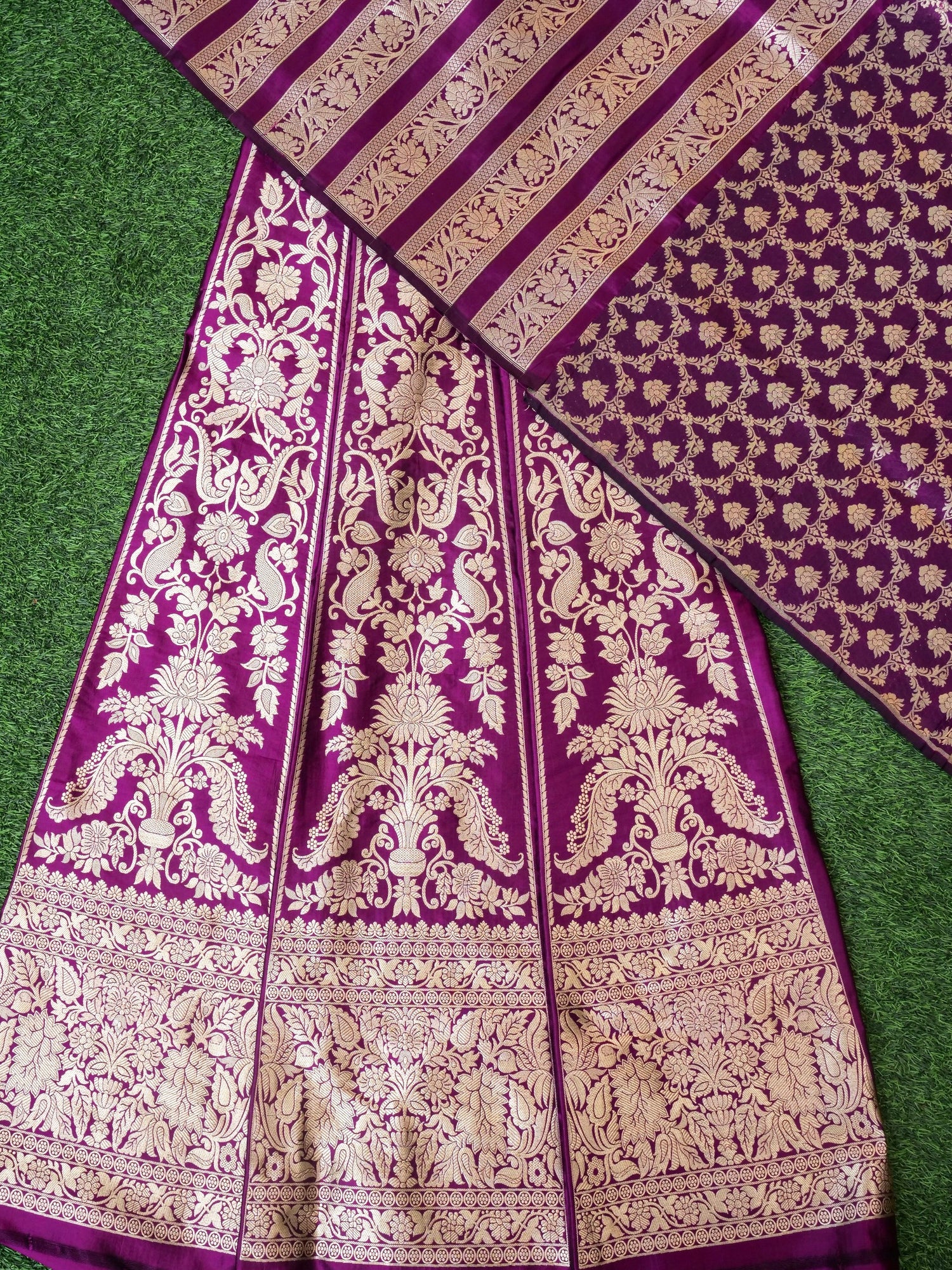 Handloom Banarasi Katan Silk Kalidar Aranya Lehenga