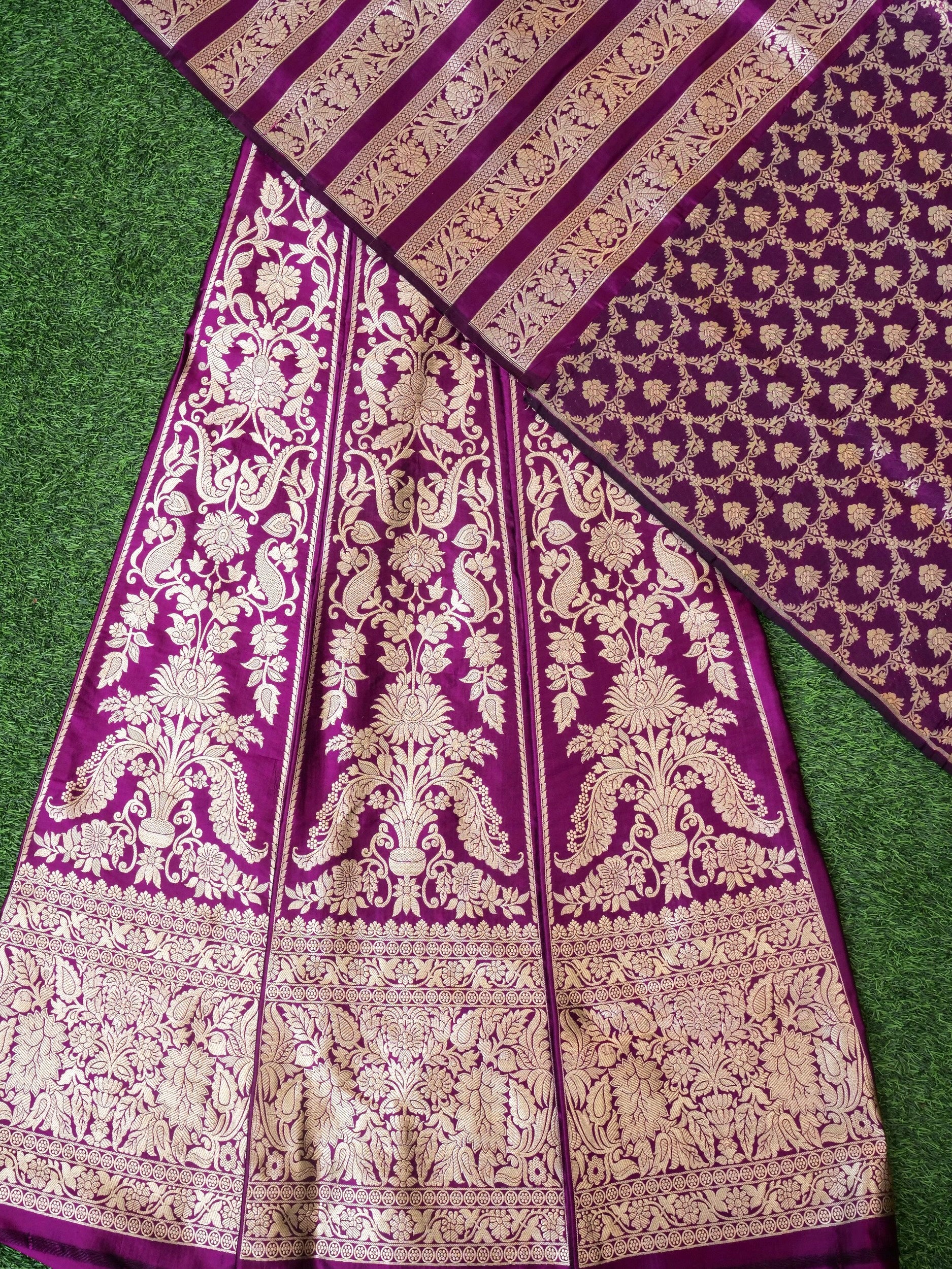 Handloom Banarasi Katan Silk Kalidar Aranya Lehenga