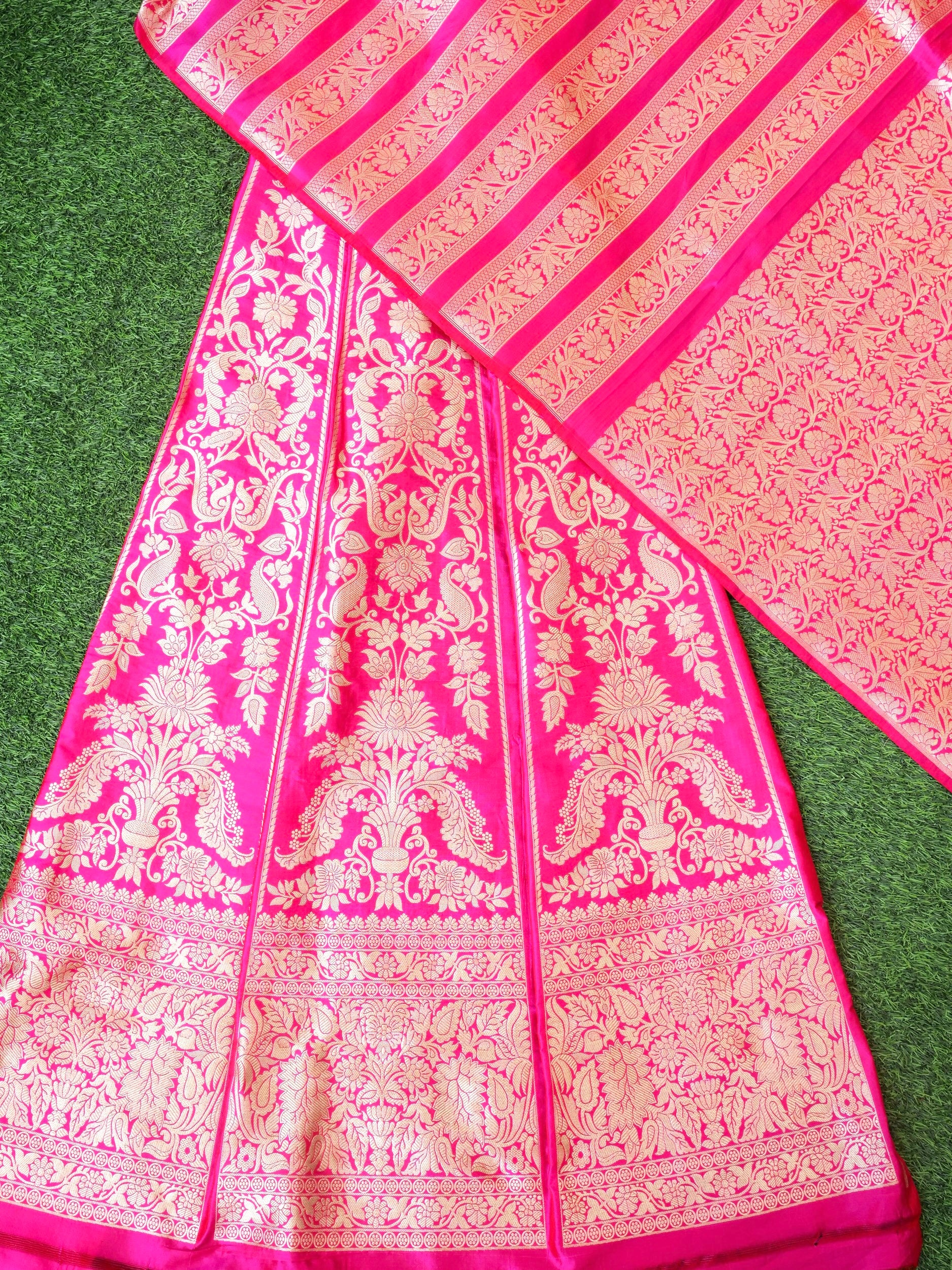 Handloom Banarasi Katan Silk Kalidar Aranya Lehenga