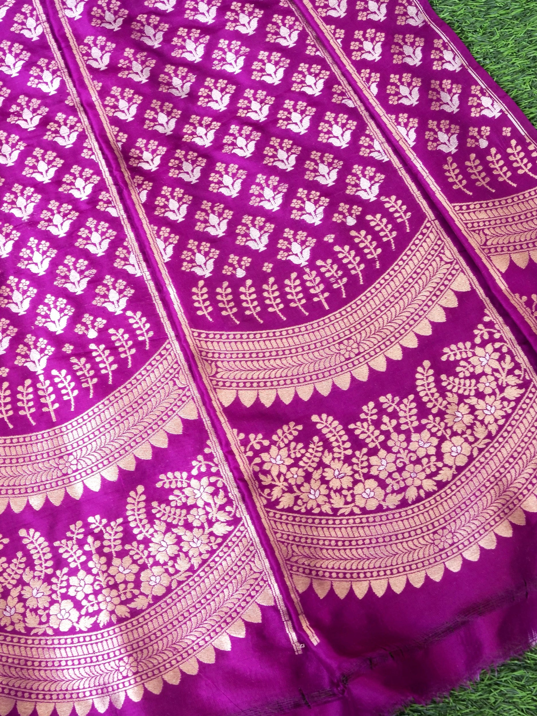 Handloom Banarasi Katan Silk Kalidar Ambrozia Lehenga