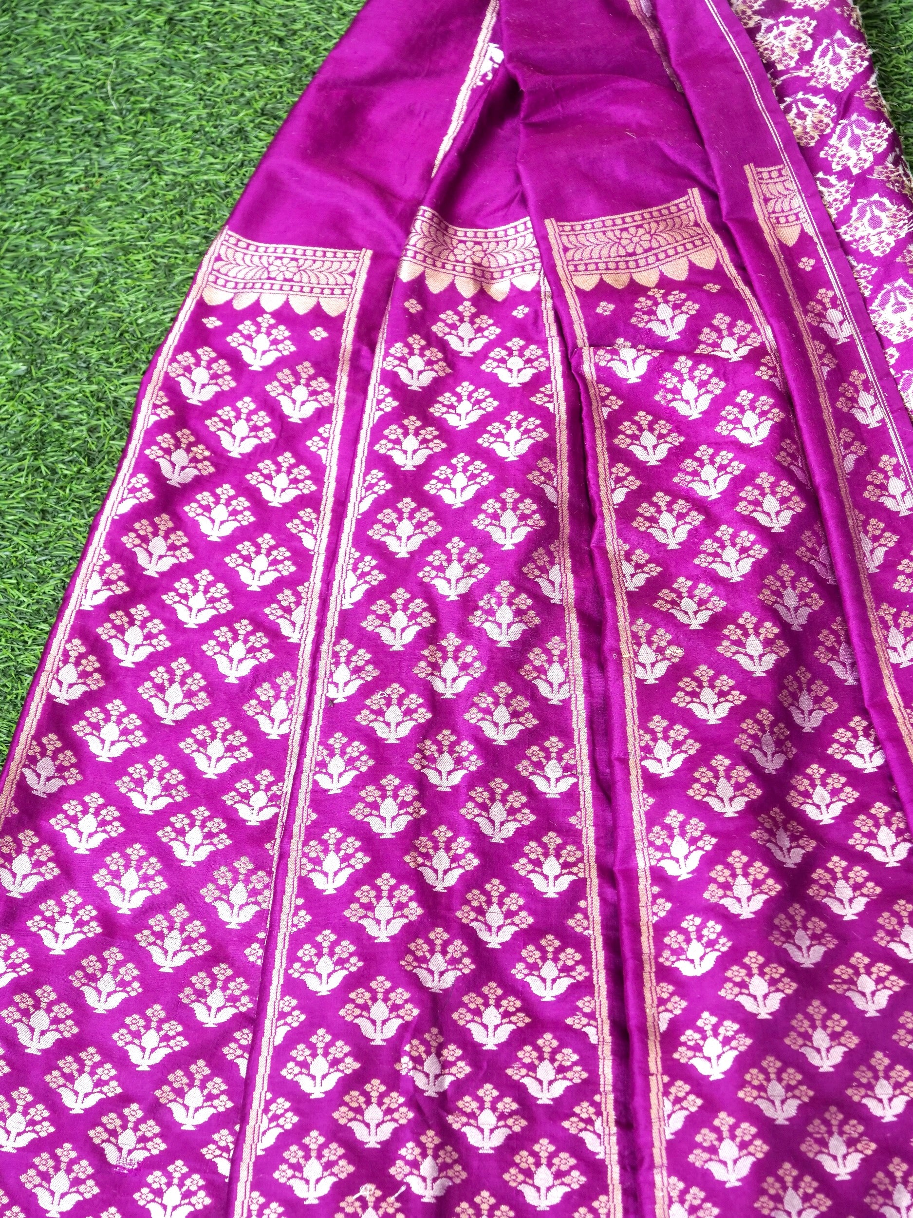 Handloom Banarasi Katan Silk Kalidar Ambrozia Lehenga