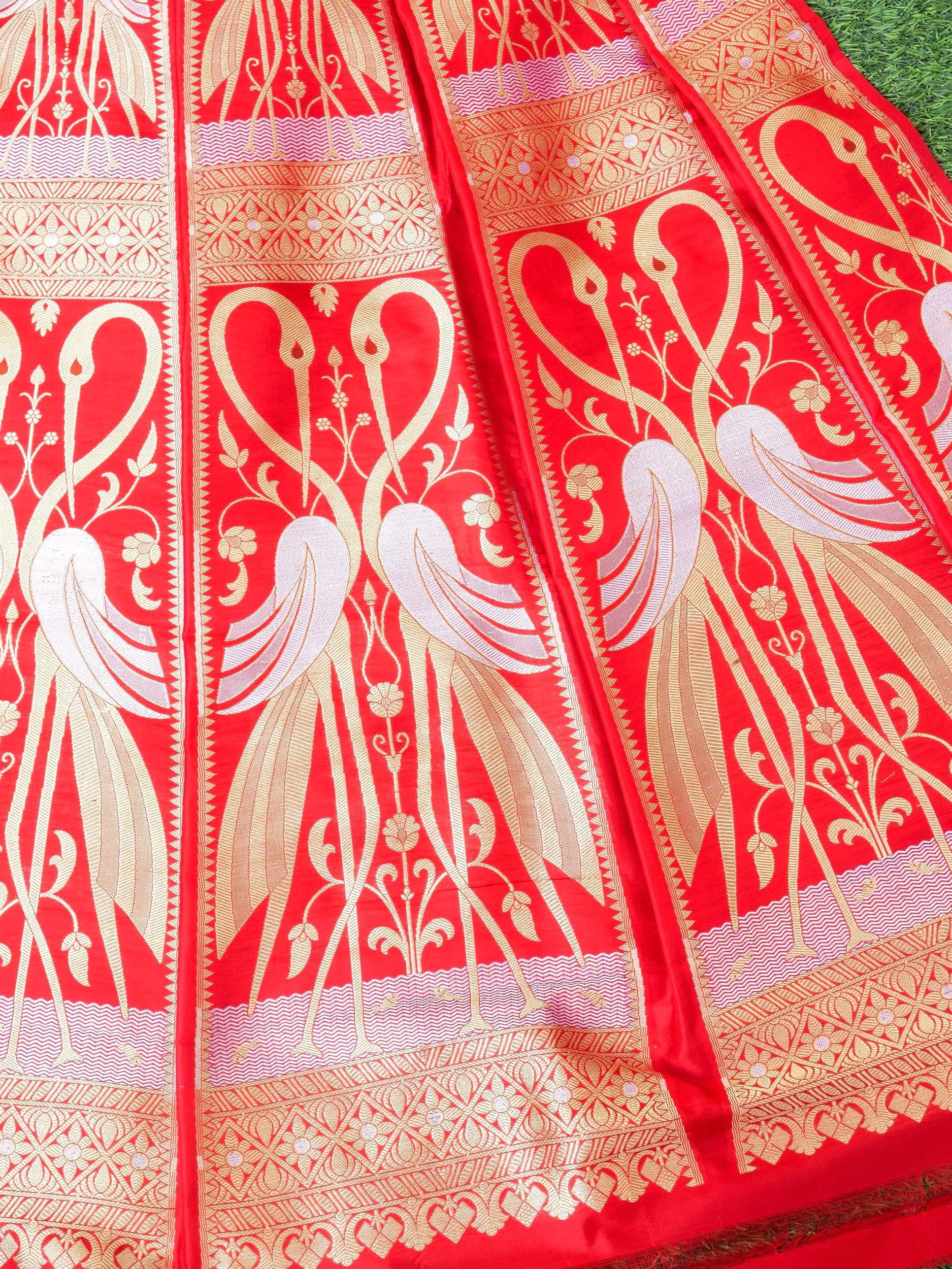 Handloom Banarasi Katan Silk Kalidar Swanwi Lehenga