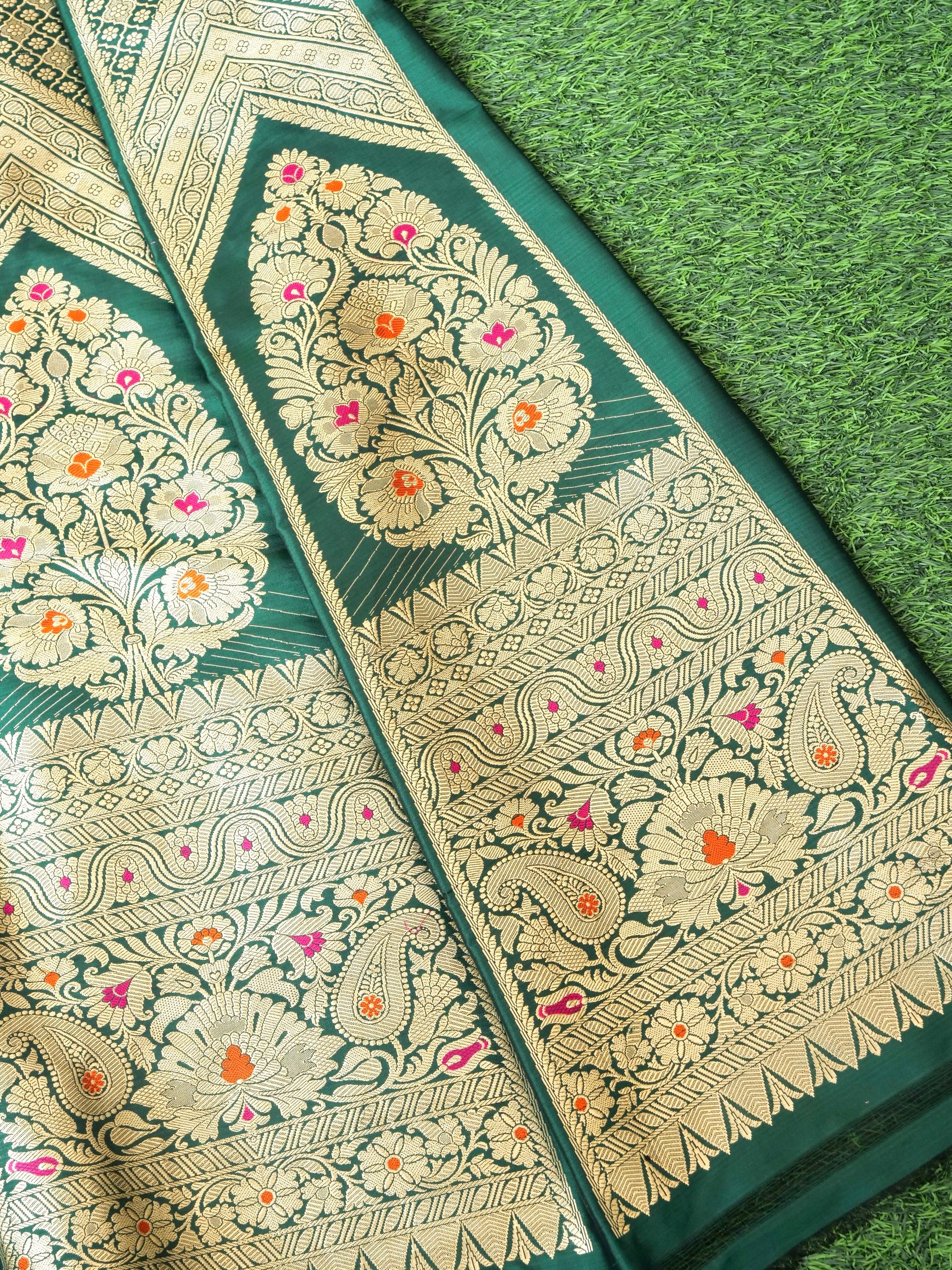 Handloom Banarasi Katan Silk Kalidar Gulrangi Bagh Lehenga