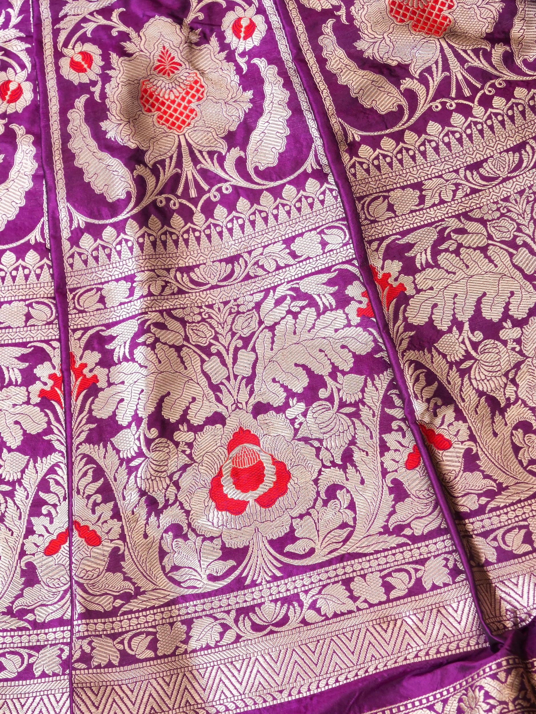 Handloom Banarasi Katan Silk Kalidar Manjari Lehenga