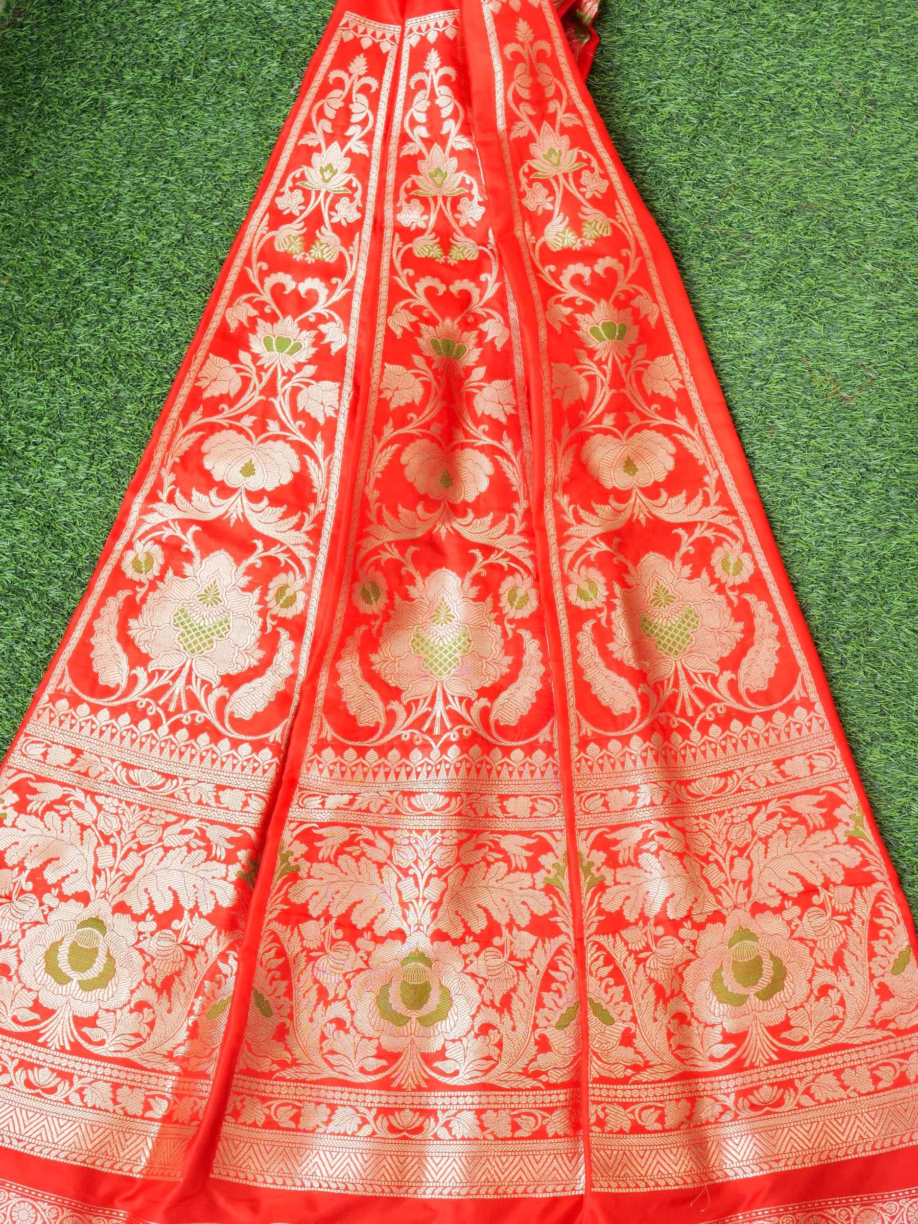 Handloom Banarasi Katan Silk Kalidar Manjari Lehenga