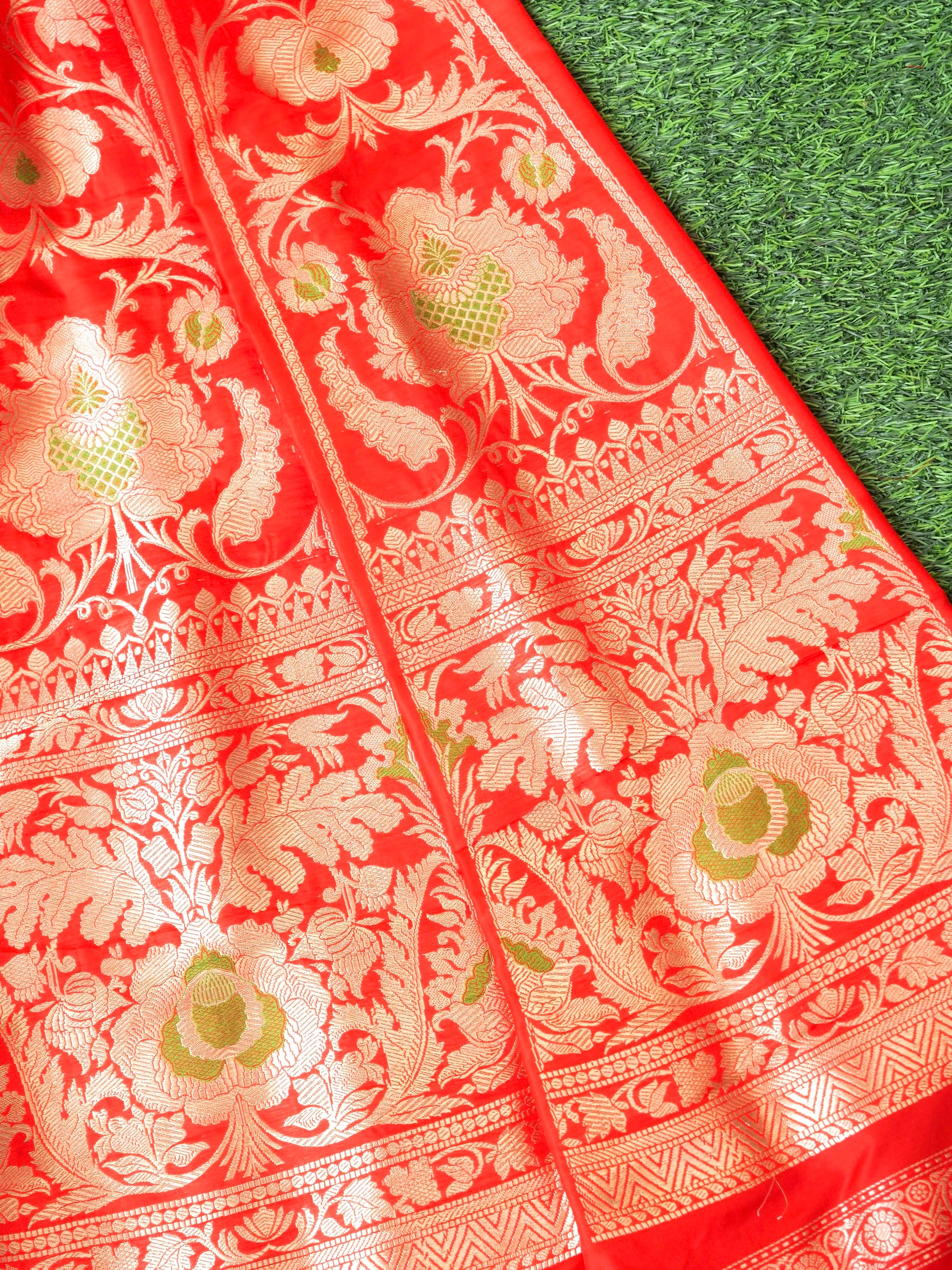 Handloom Banarasi Katan Silk Kalidar Manjari Lehenga