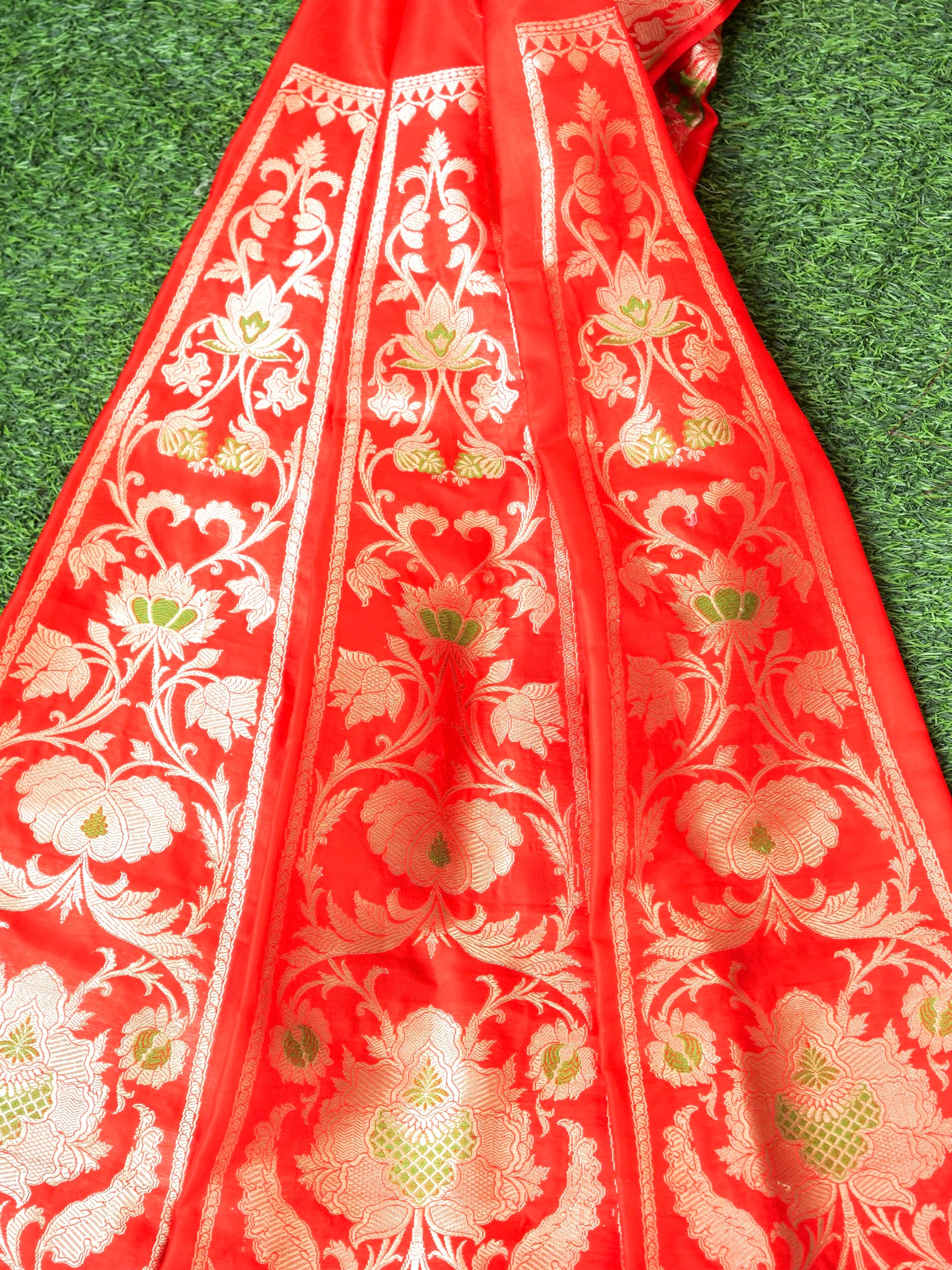 Handloom Banarasi Katan Silk Kalidar Manjari Lehenga