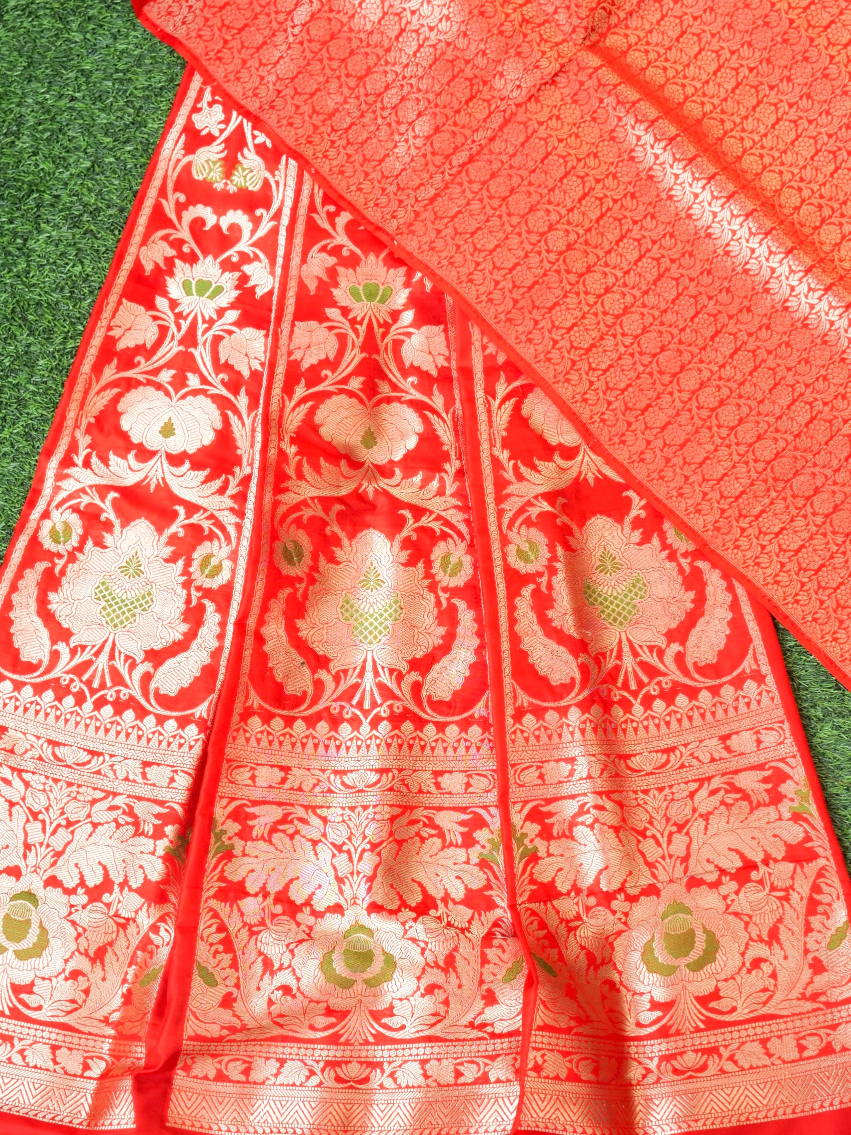 Handloom Banarasi Katan Silk Kalidar Manjari Lehenga