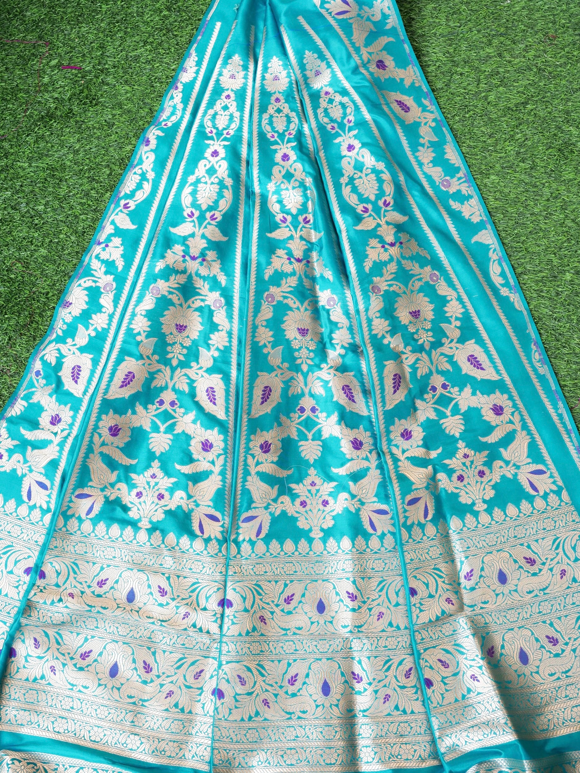 Handloom Banarasi Katan Silk Kalidar Pankhuri Lehenga