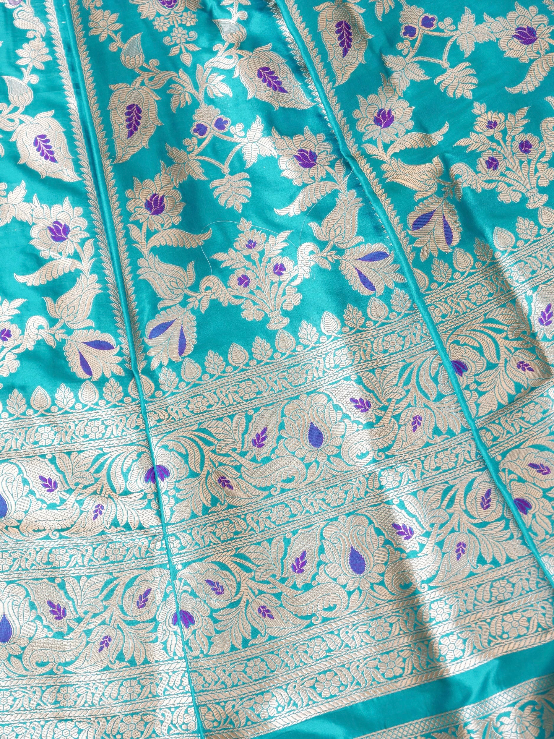 Handloom Banarasi Katan Silk Kalidar Pankhuri Lehenga