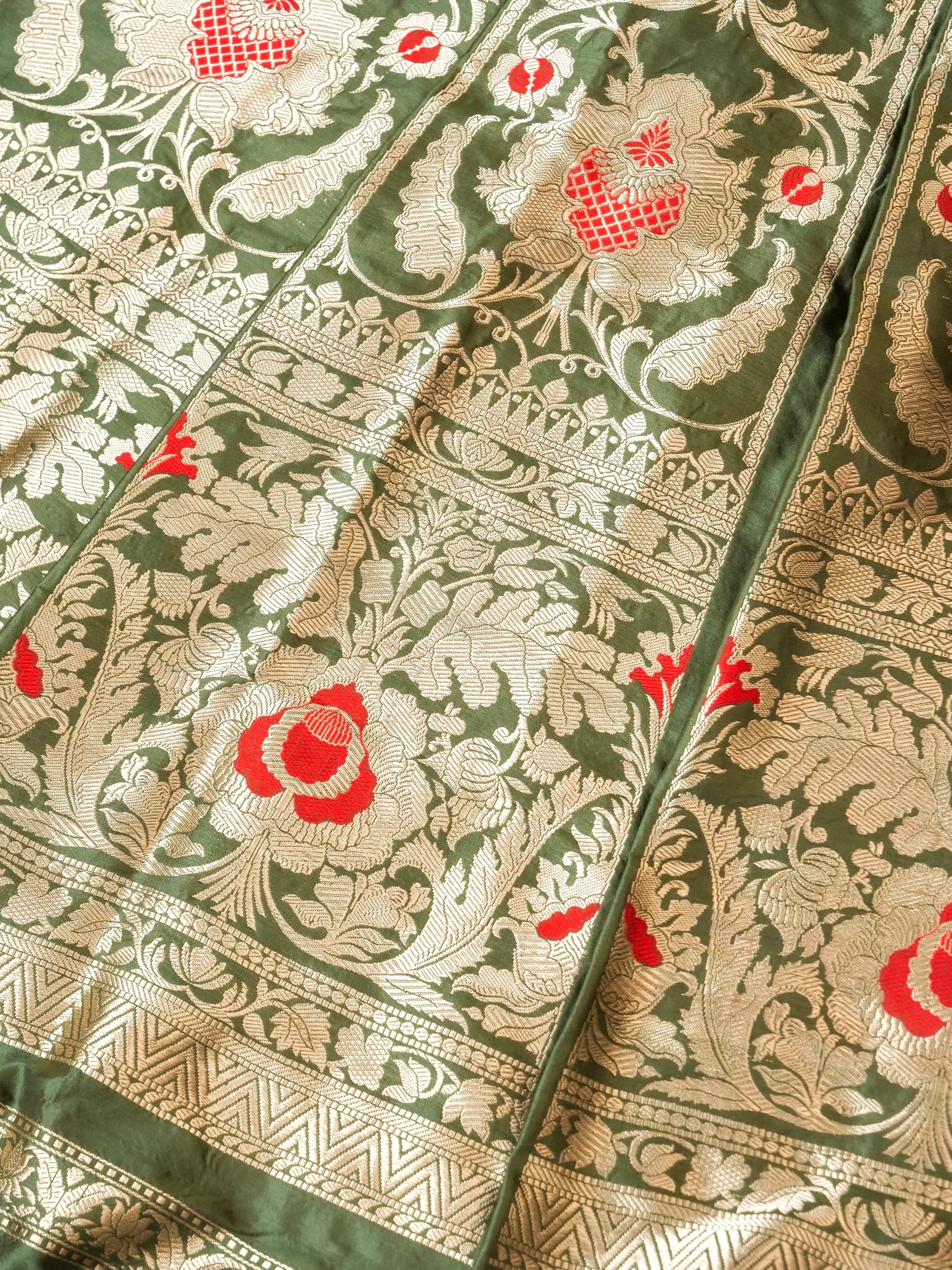 Handloom Banarasi Katan Silk Kalidar Manjari Lehenga