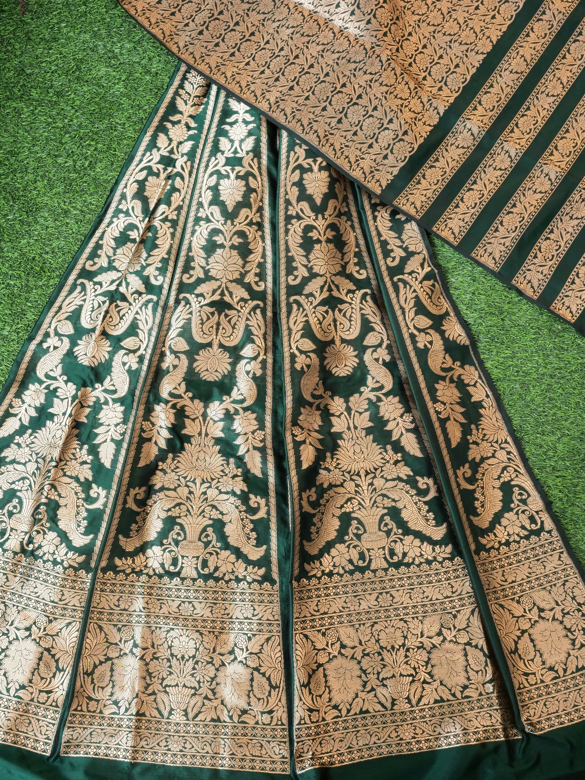 Handloom Banarasi Katan Silk Kalidar Aranya Lehenga