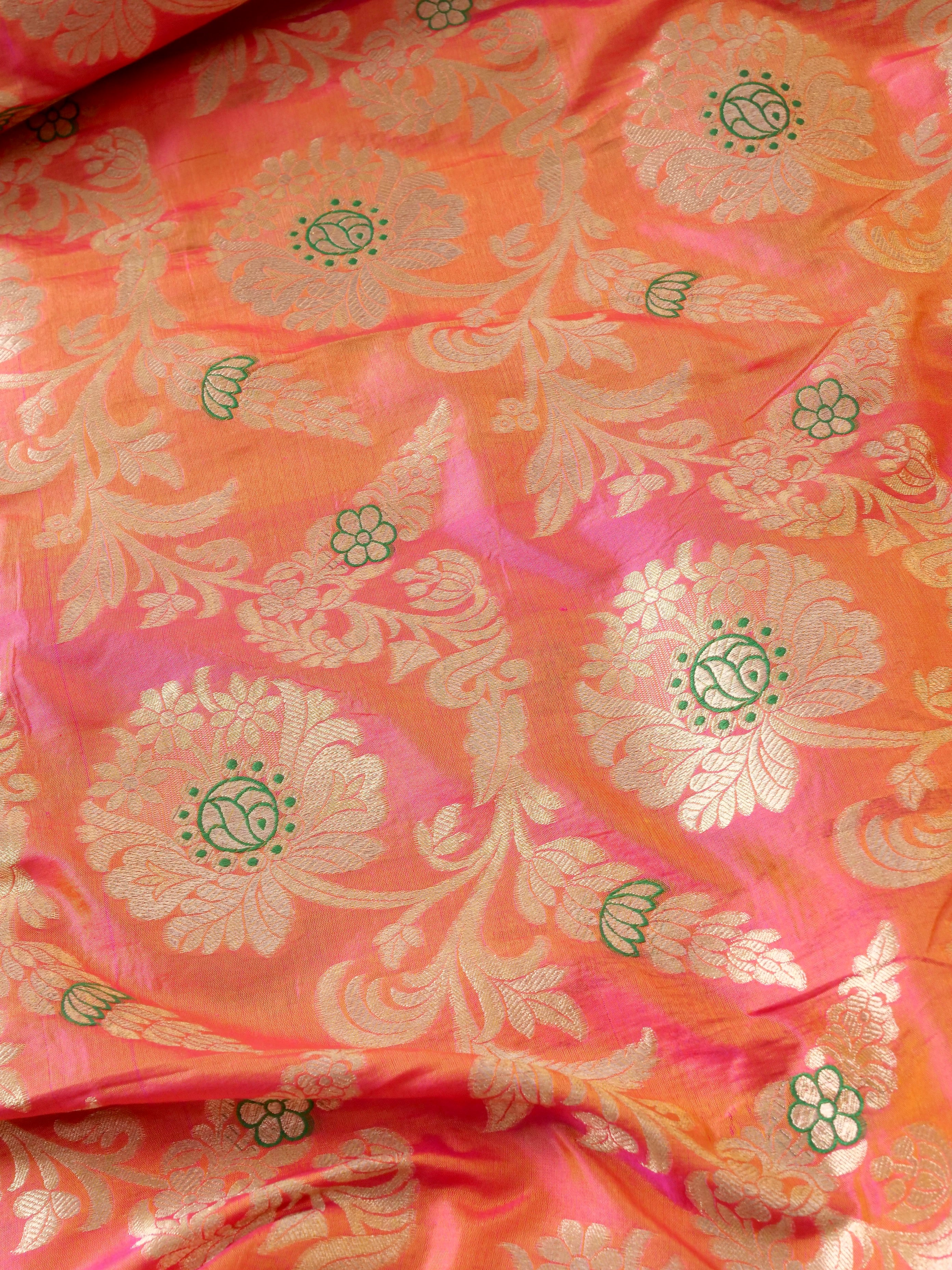 Handloom Pure Brocade Banarasi Fabric