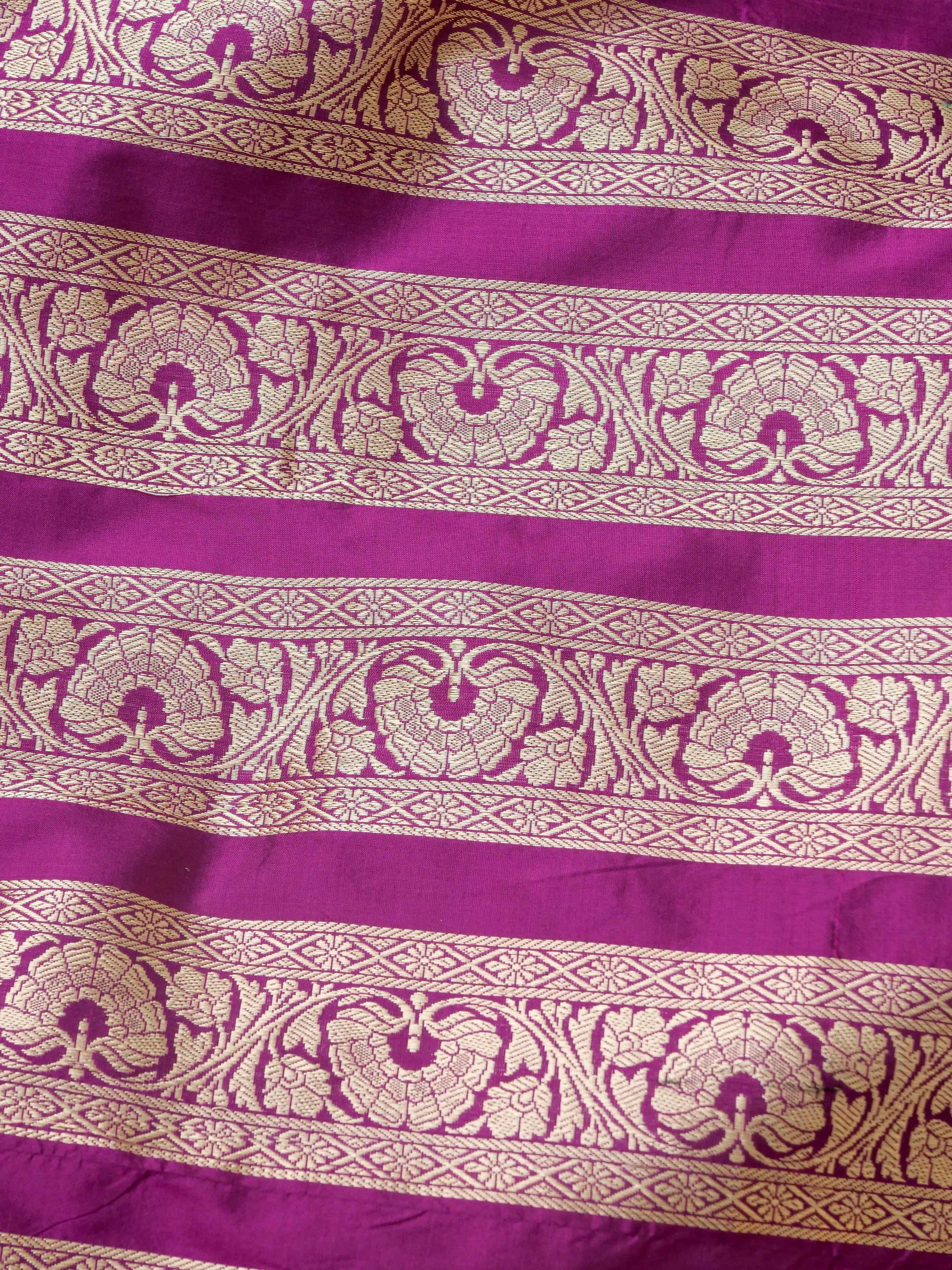 Handloom Banarasi Katan Silk Tanirika Kalidar Lehenga