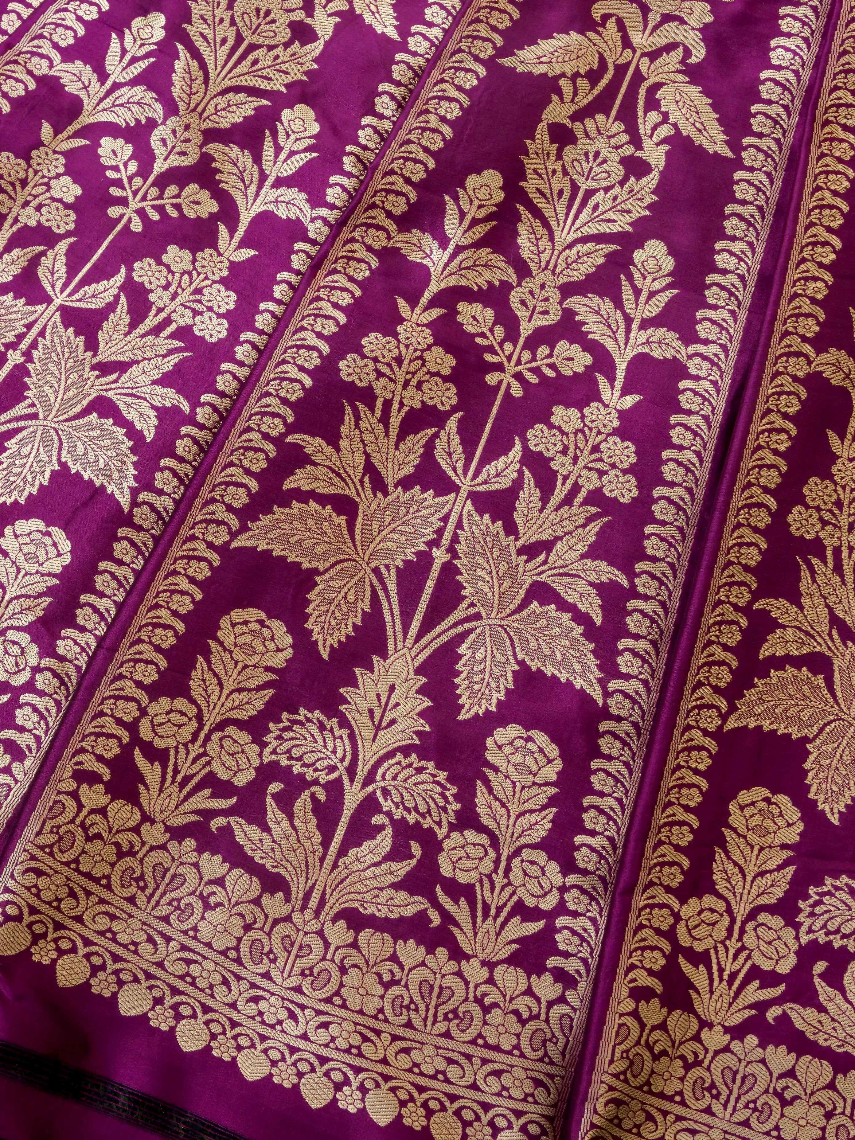 Handloom Banarasi Katan Silk Tanirika Kalidar Lehenga