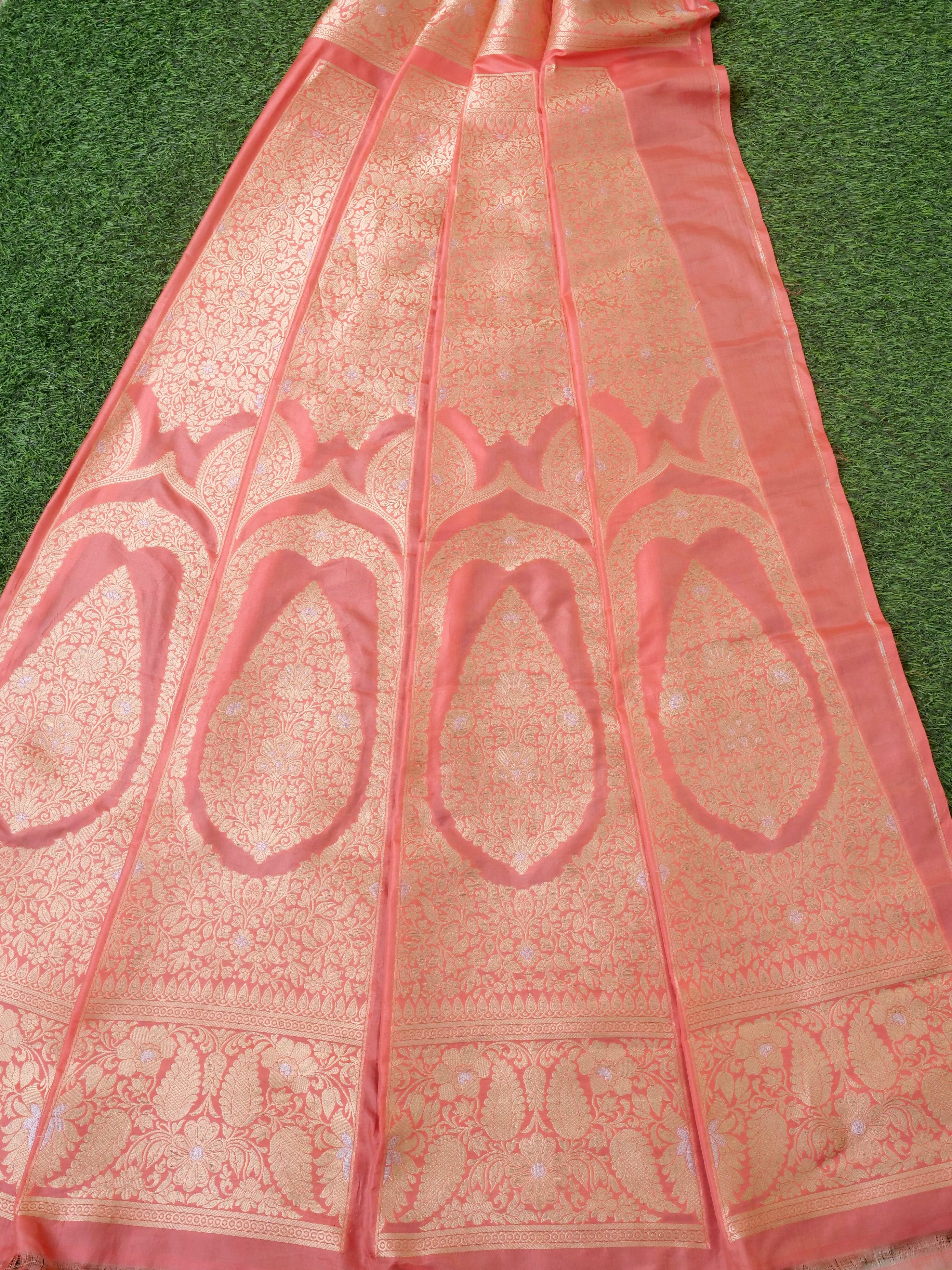 Handloom Banarasi Katan Silk Vrita Kalidar Lehenga