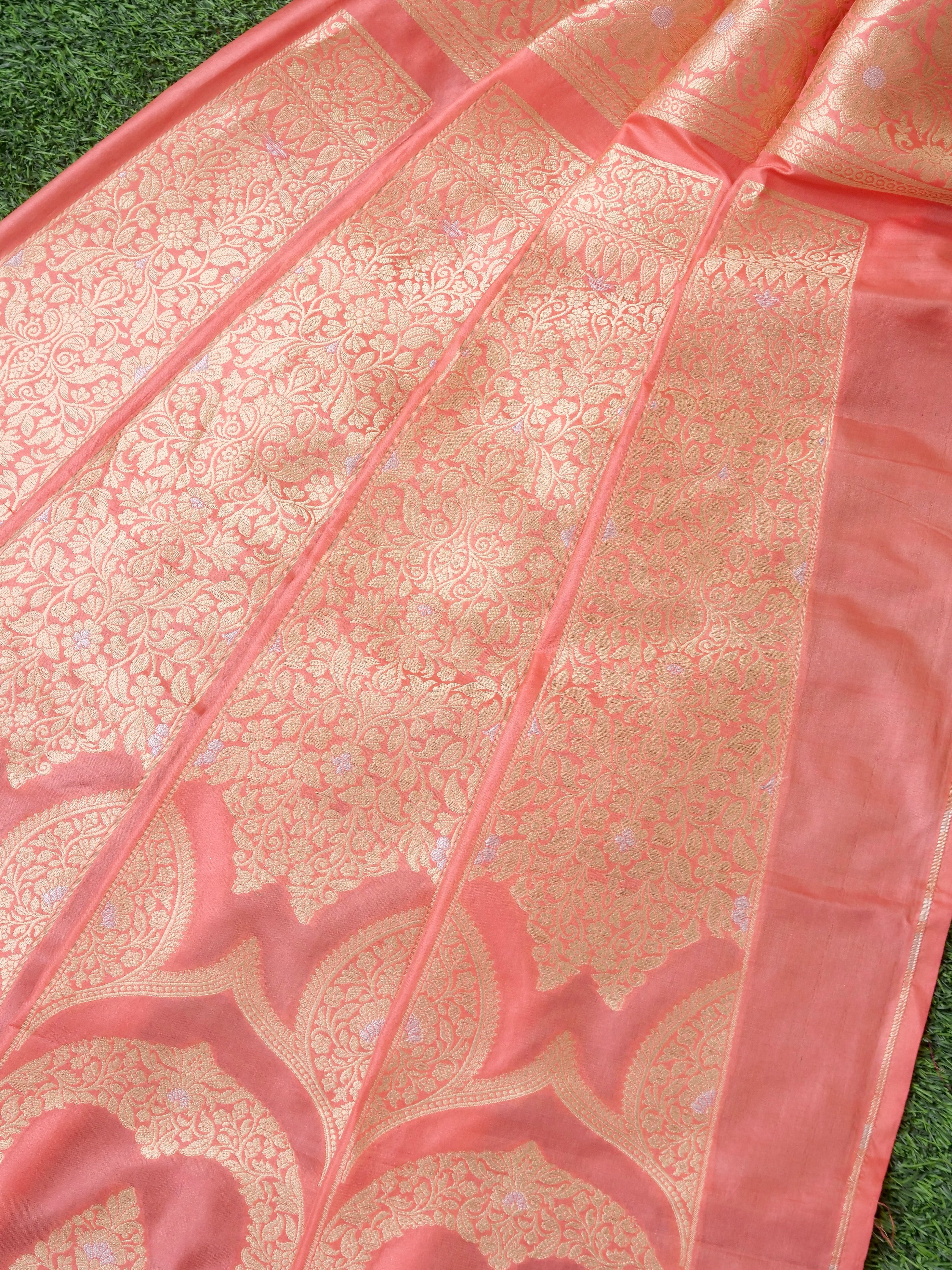 Handloom Banarasi Katan Silk Vrita Kalidar Lehenga