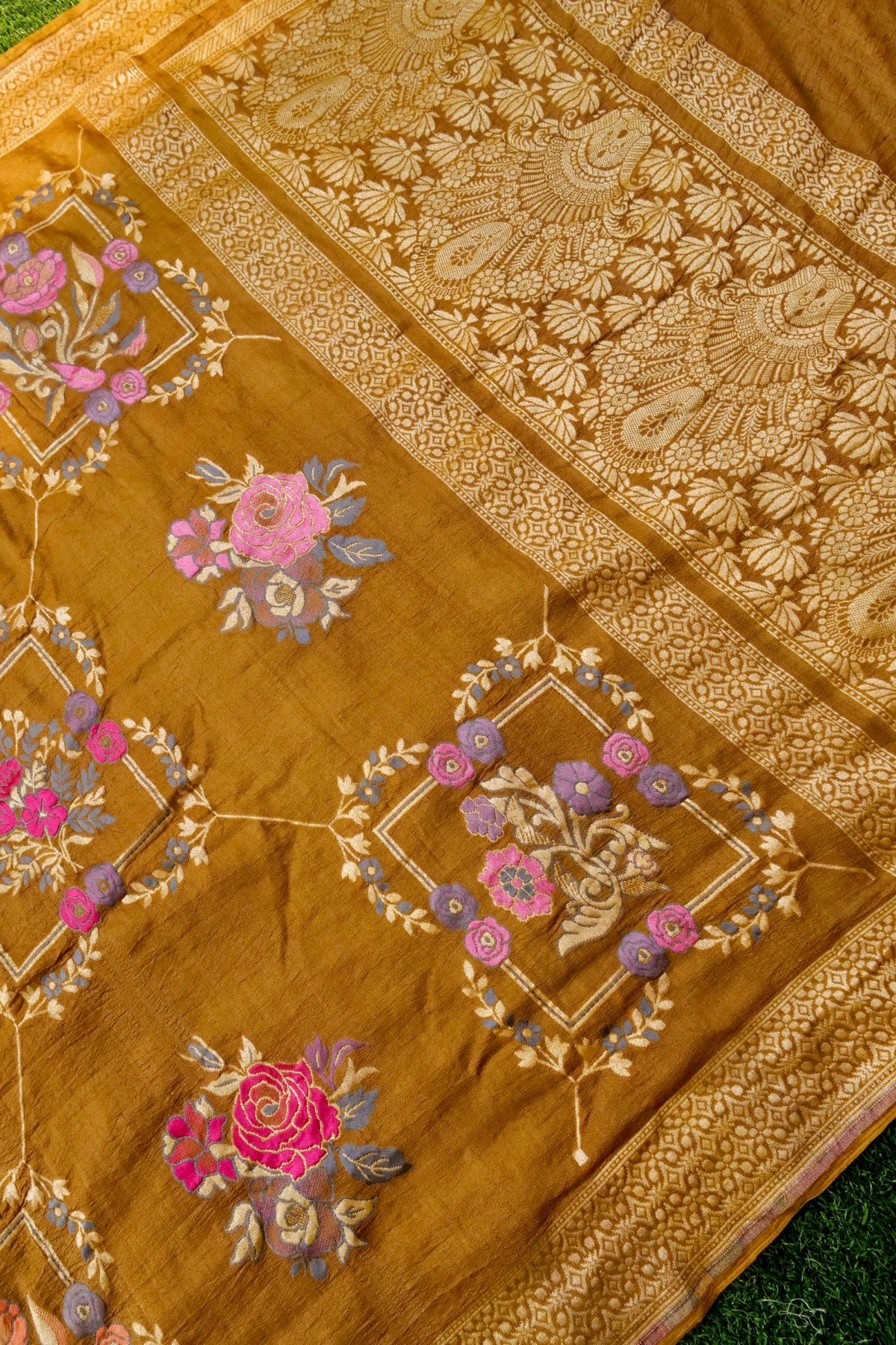 Handloom Banarasi Tussar by Georgette Silk Saree