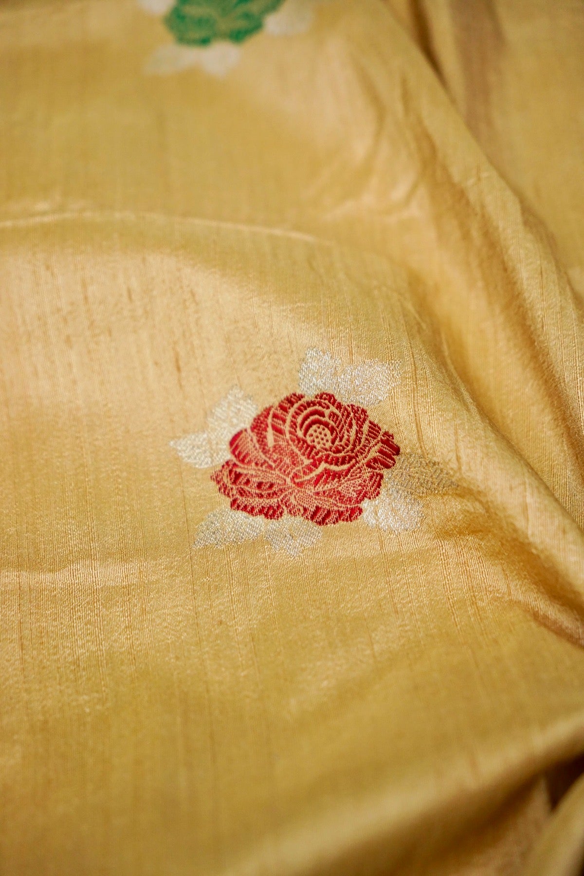 Handloom Pure Dupion Silk Banarasi Fabric