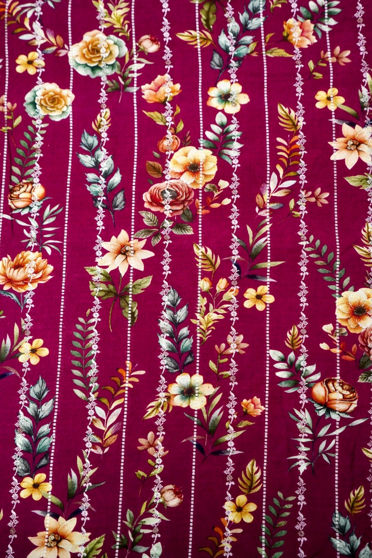 Moonga Silk Handloom Banarasi Print Fabric