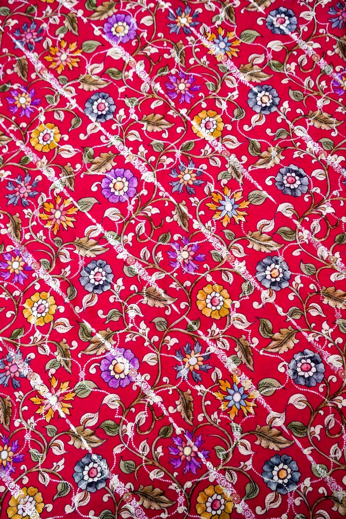 Moonga Silk Handloom Banarasi Print Fabric