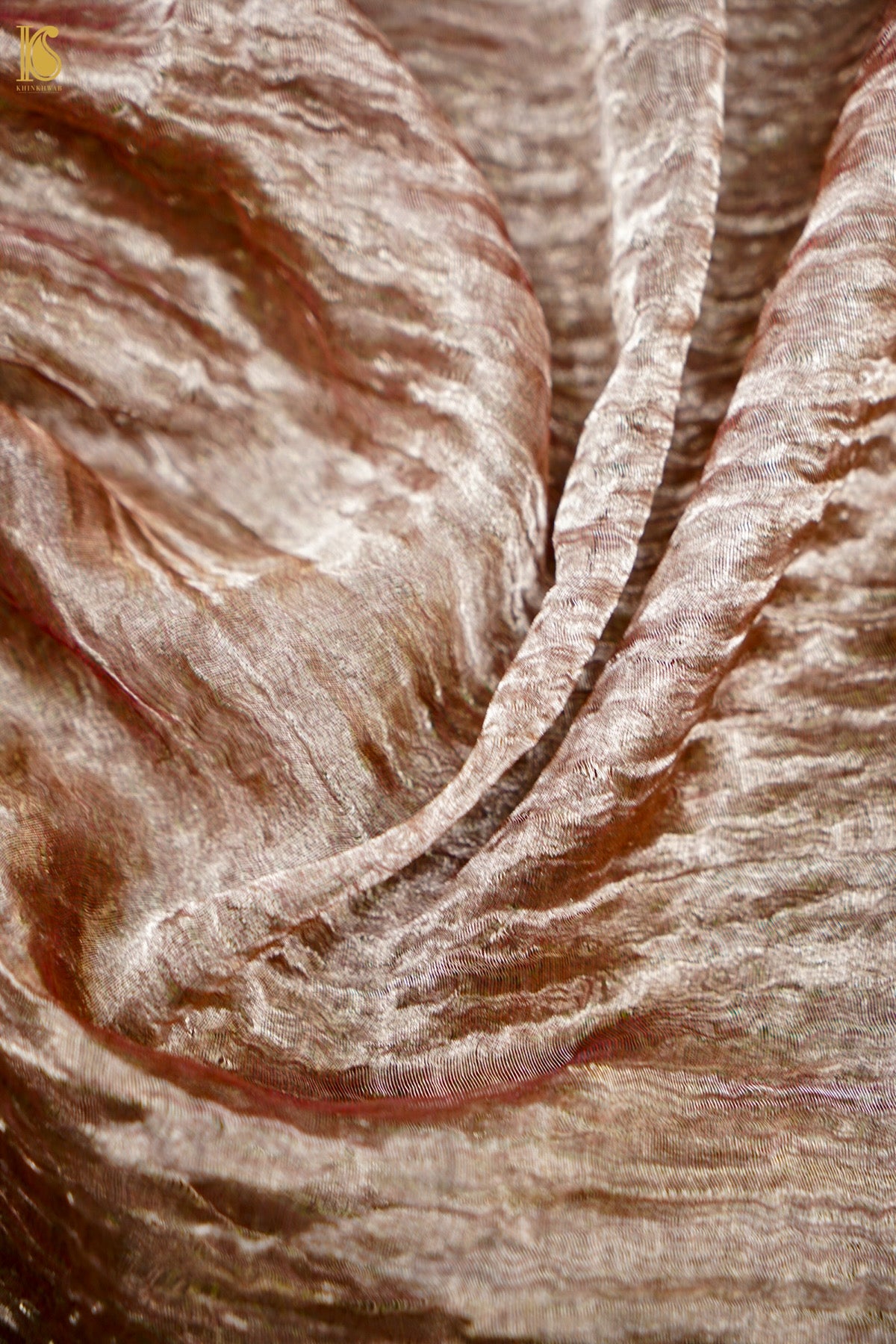 Banarasi Crush Tissue Dupatta in Rose Gold